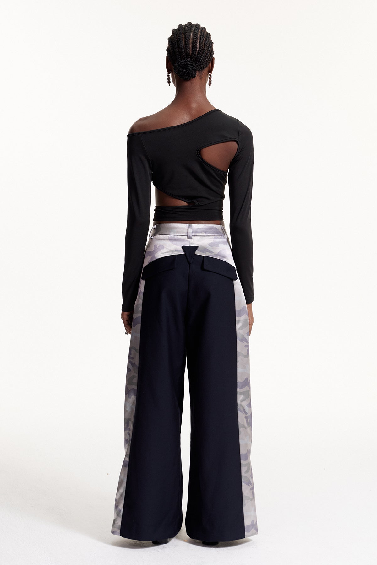 Elske Camouflage Print Deconstruct Pants