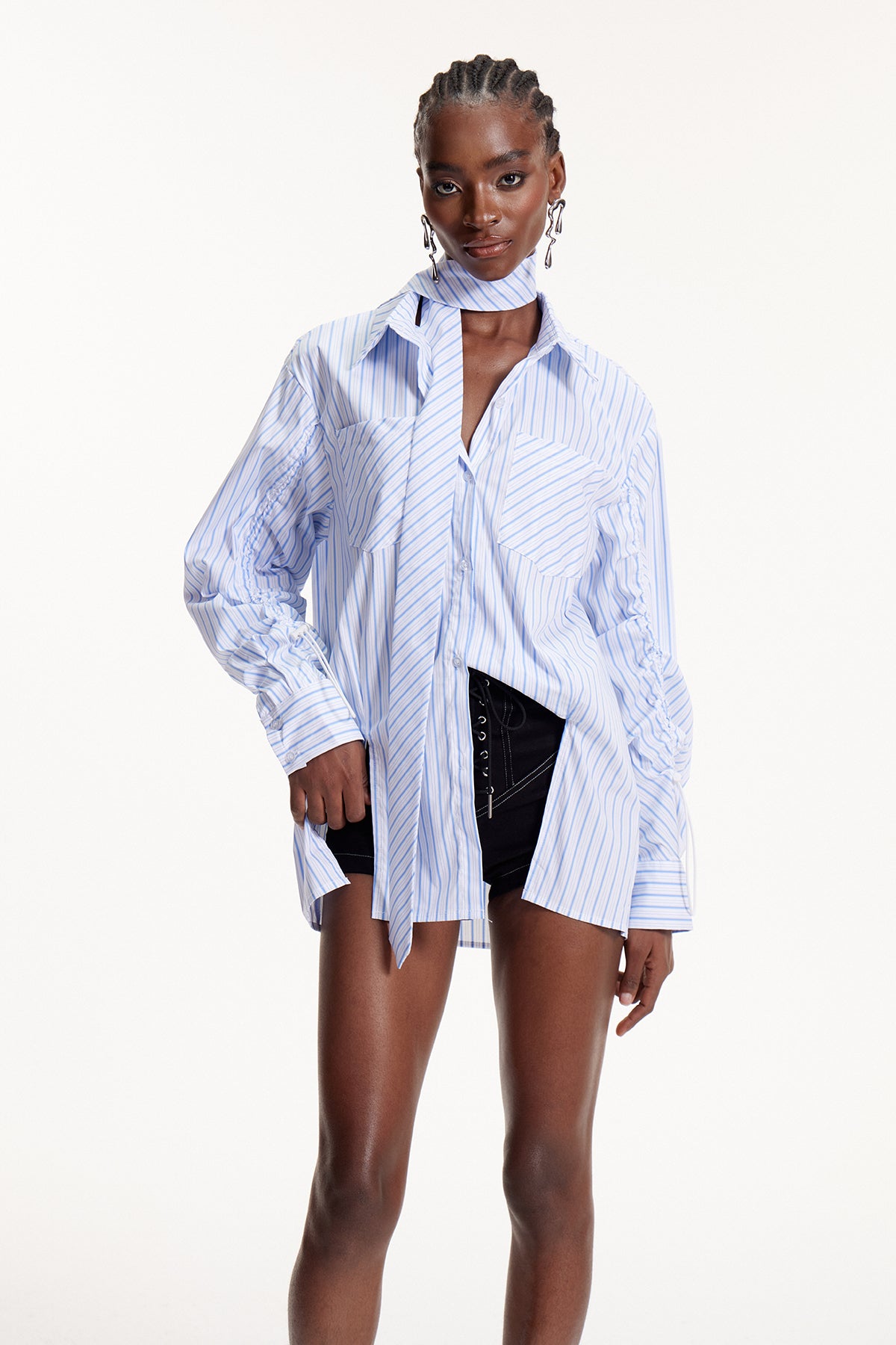 Elva Stripe Drawstring Shirt