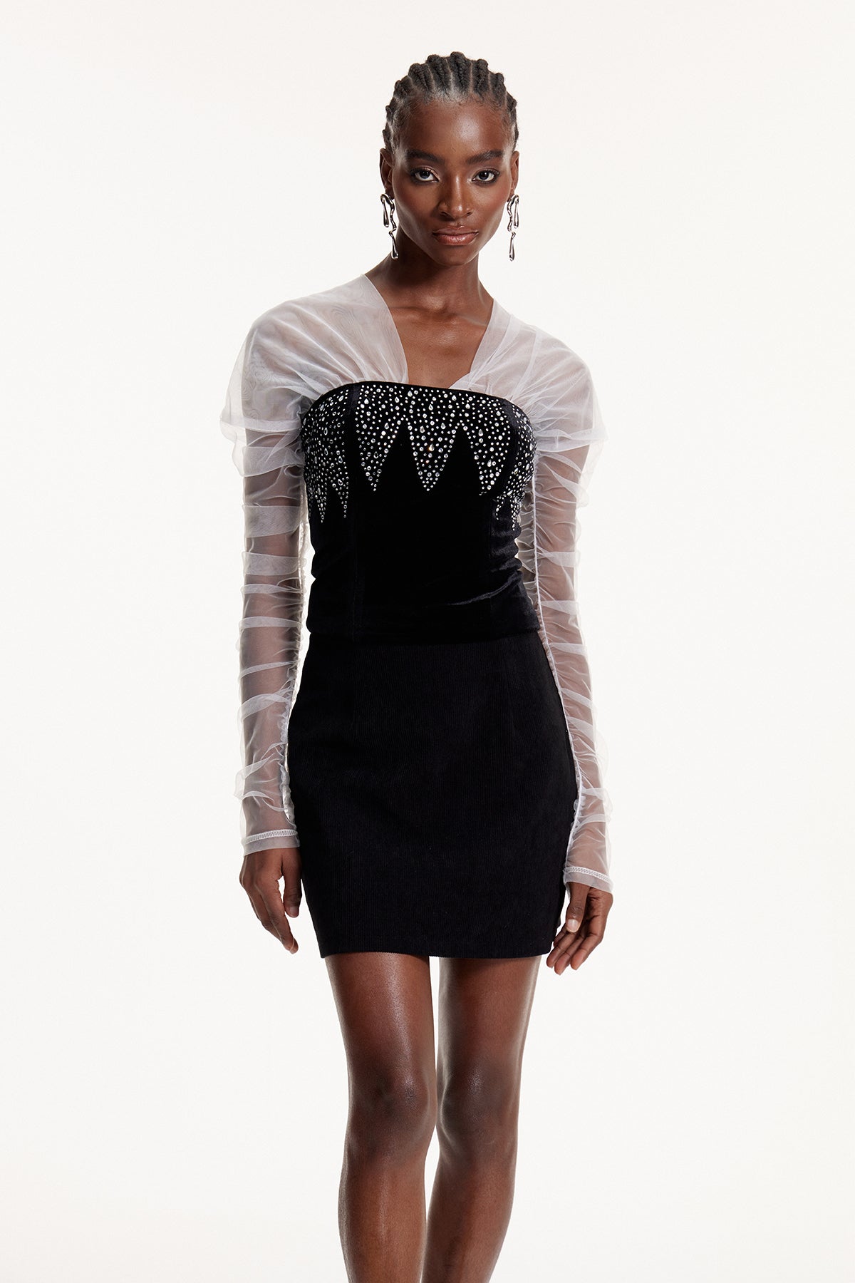 Elvar Crystal Mesh Top