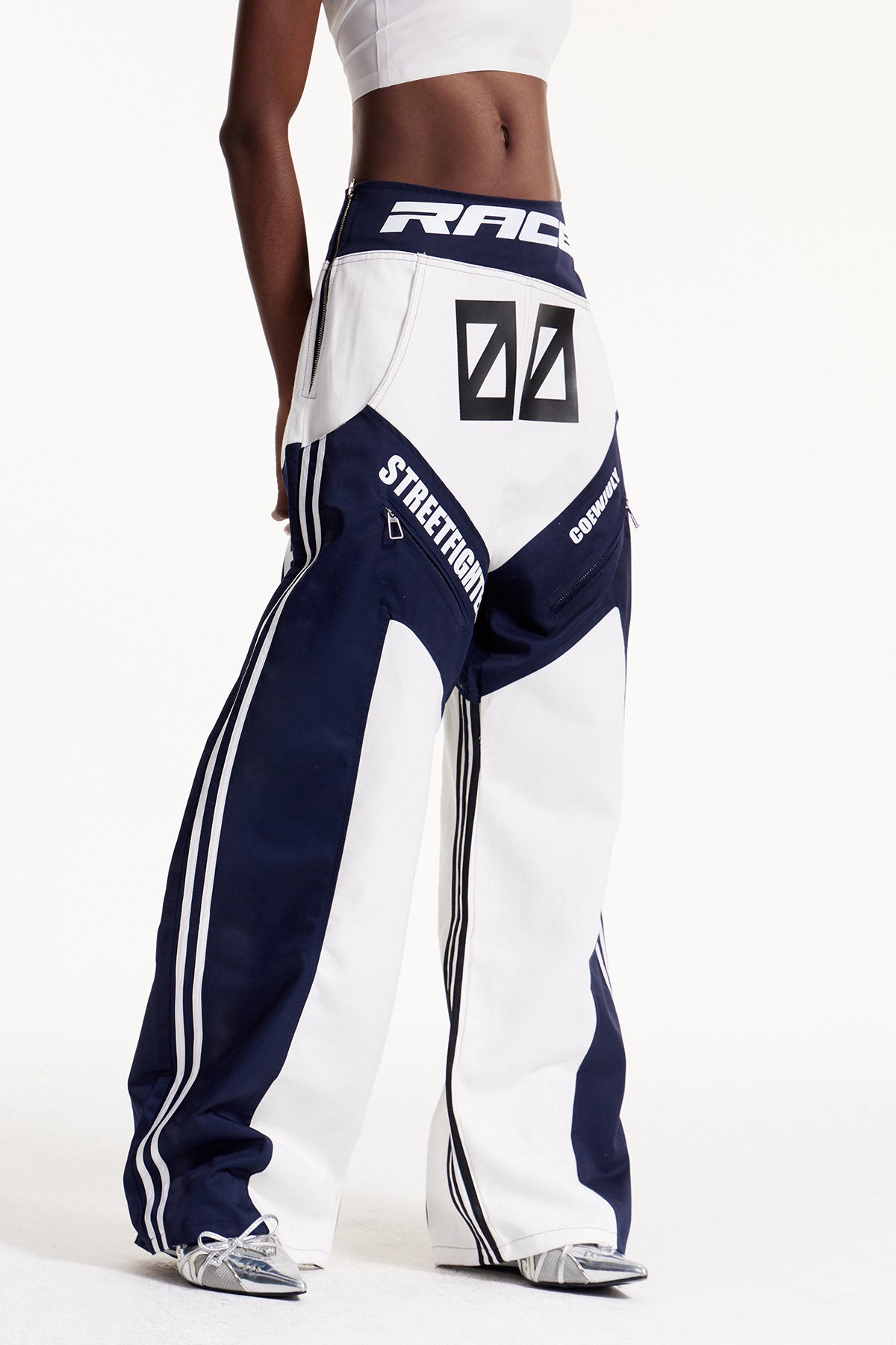 Elvin Stripe Deconstruct Barrel Jeans