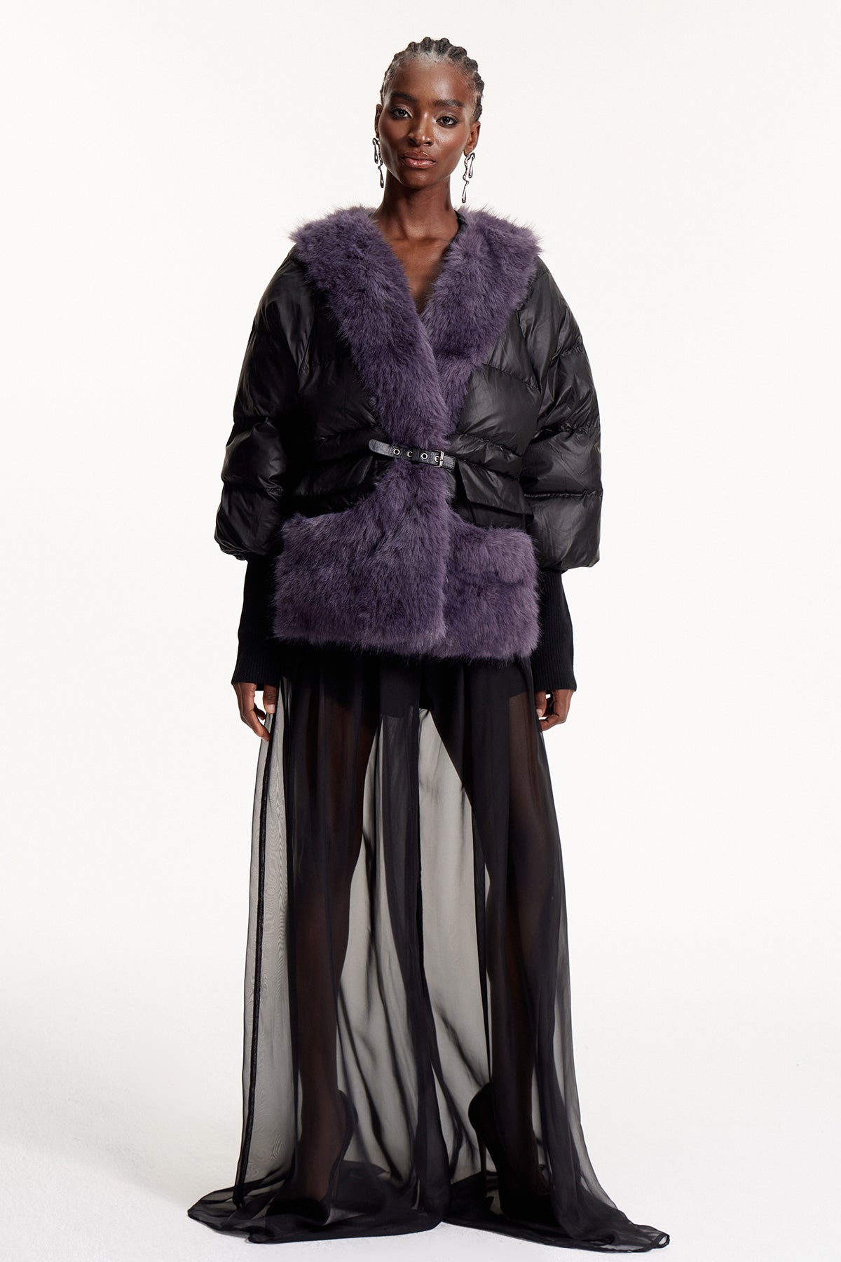 Elvire Deconstruct Faux Fur Jacket