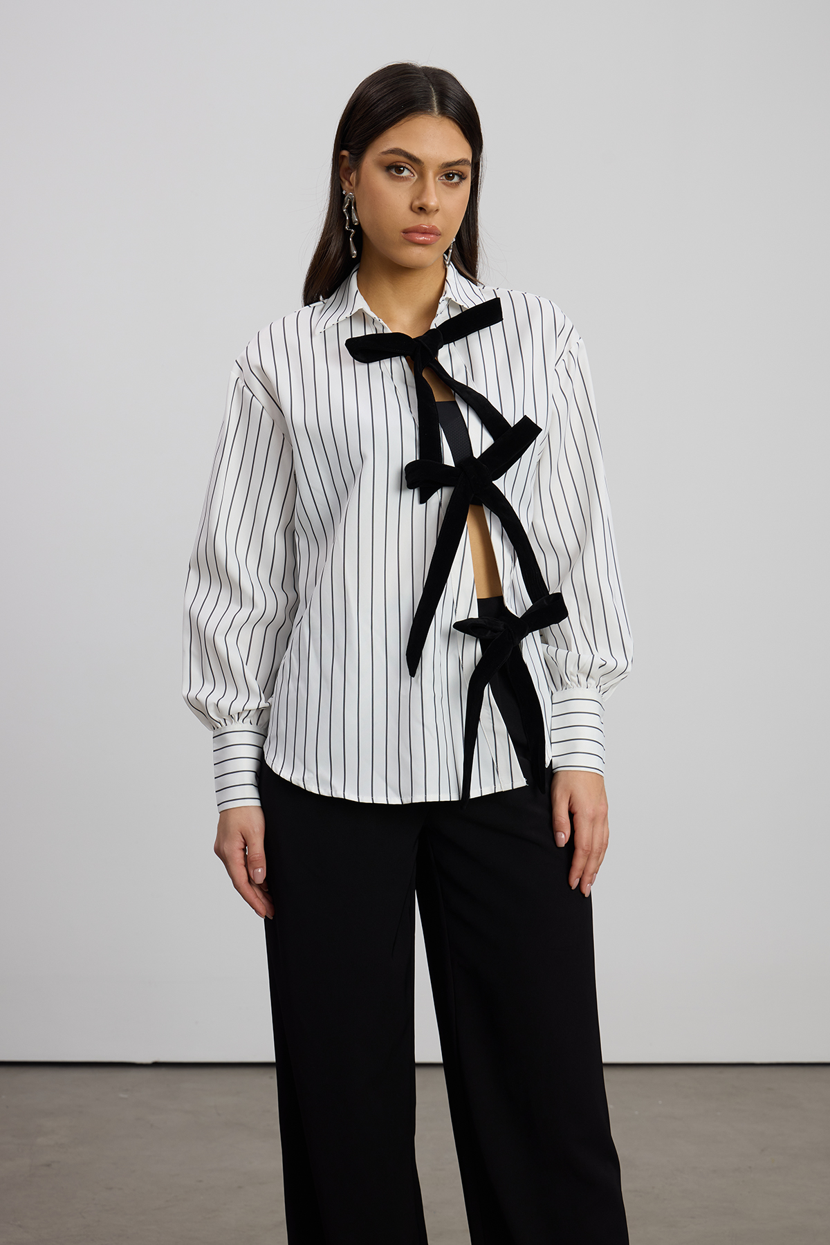 Emberly Stripe Asymmetric Shirt