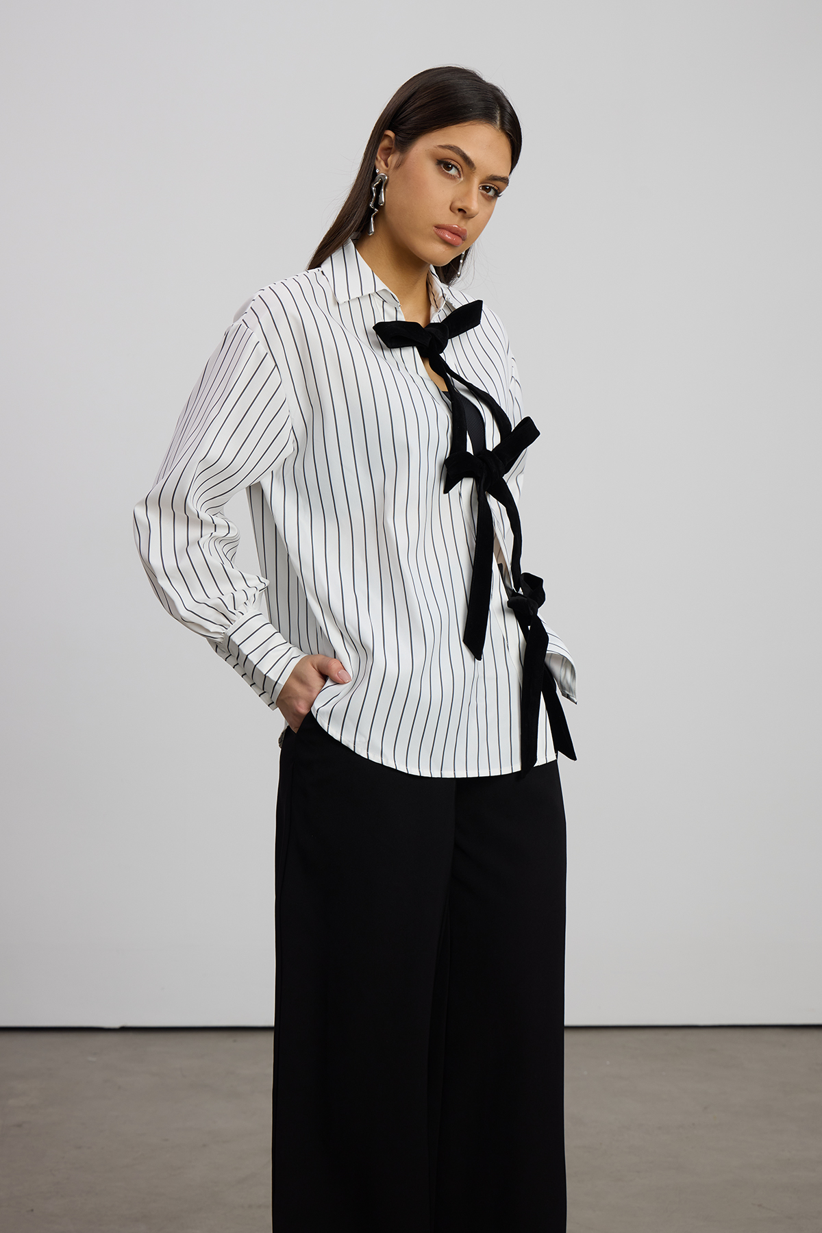 Emberly Stripe Asymmetric Shirt