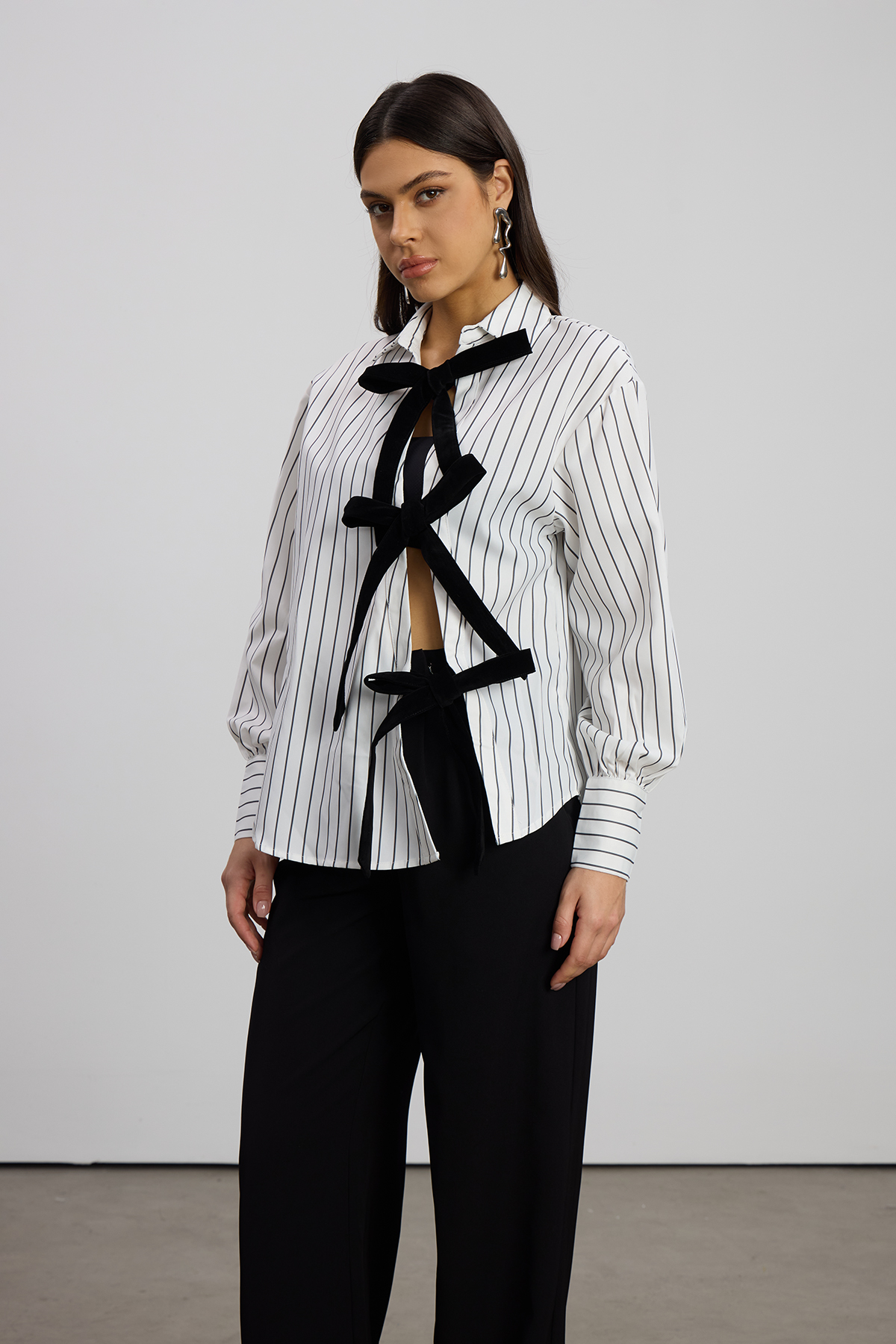 Emberly Stripe Asymmetric Shirt