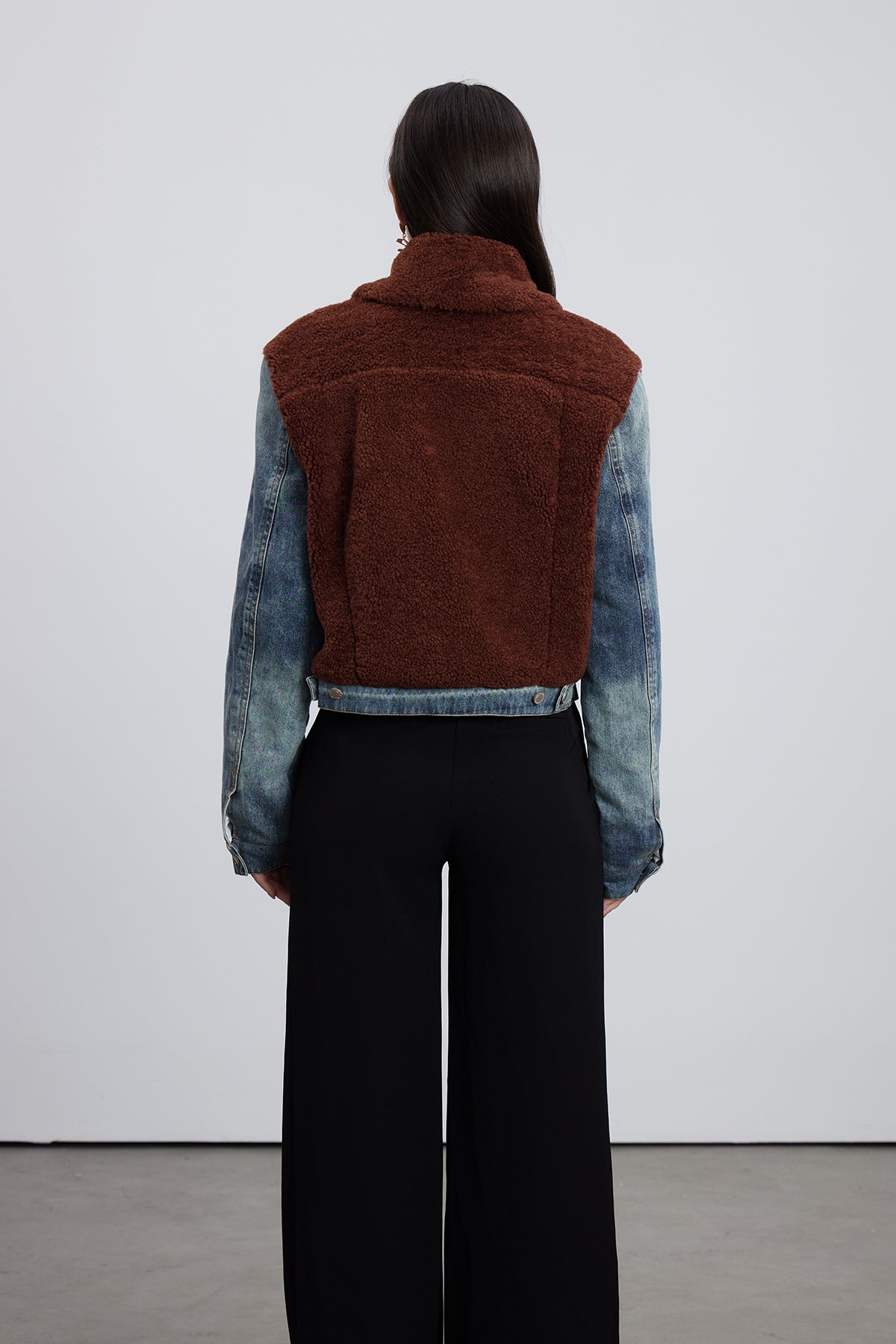 Emese Sherpa Deconstruct Denim Jacket