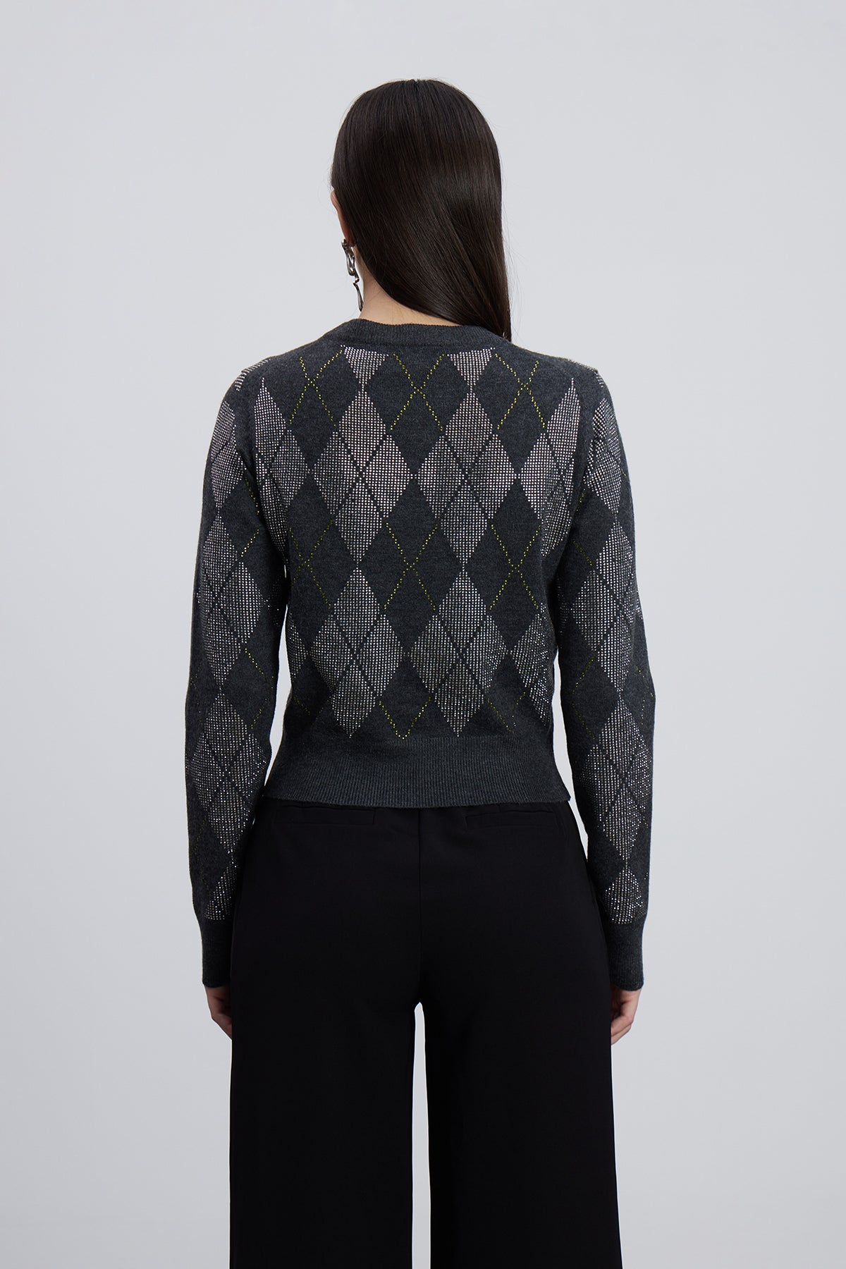 Emiliana Rhinestone Diamond Pattern Top