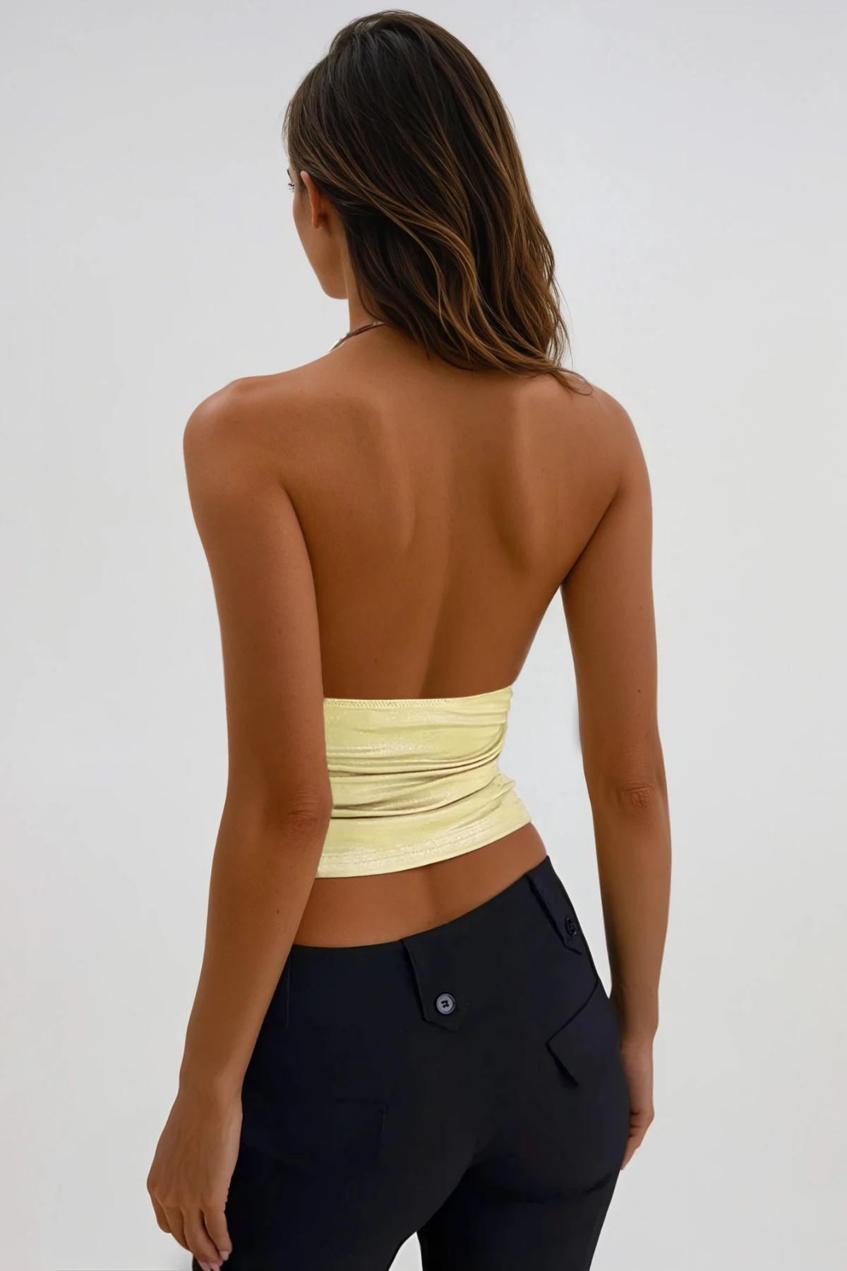 Emmalyn Plunge Metallic Top