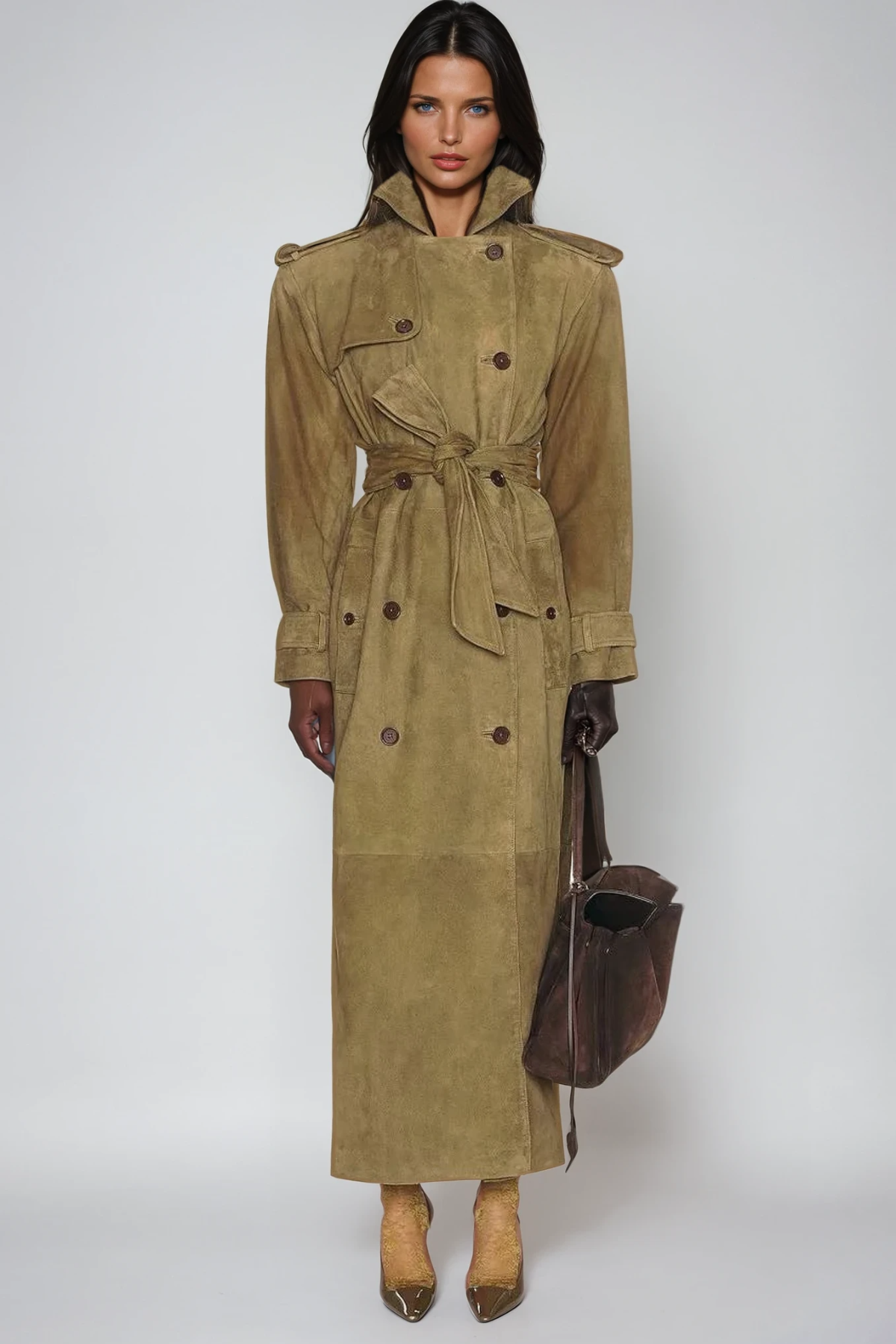 Emmet Suede Trench Coat