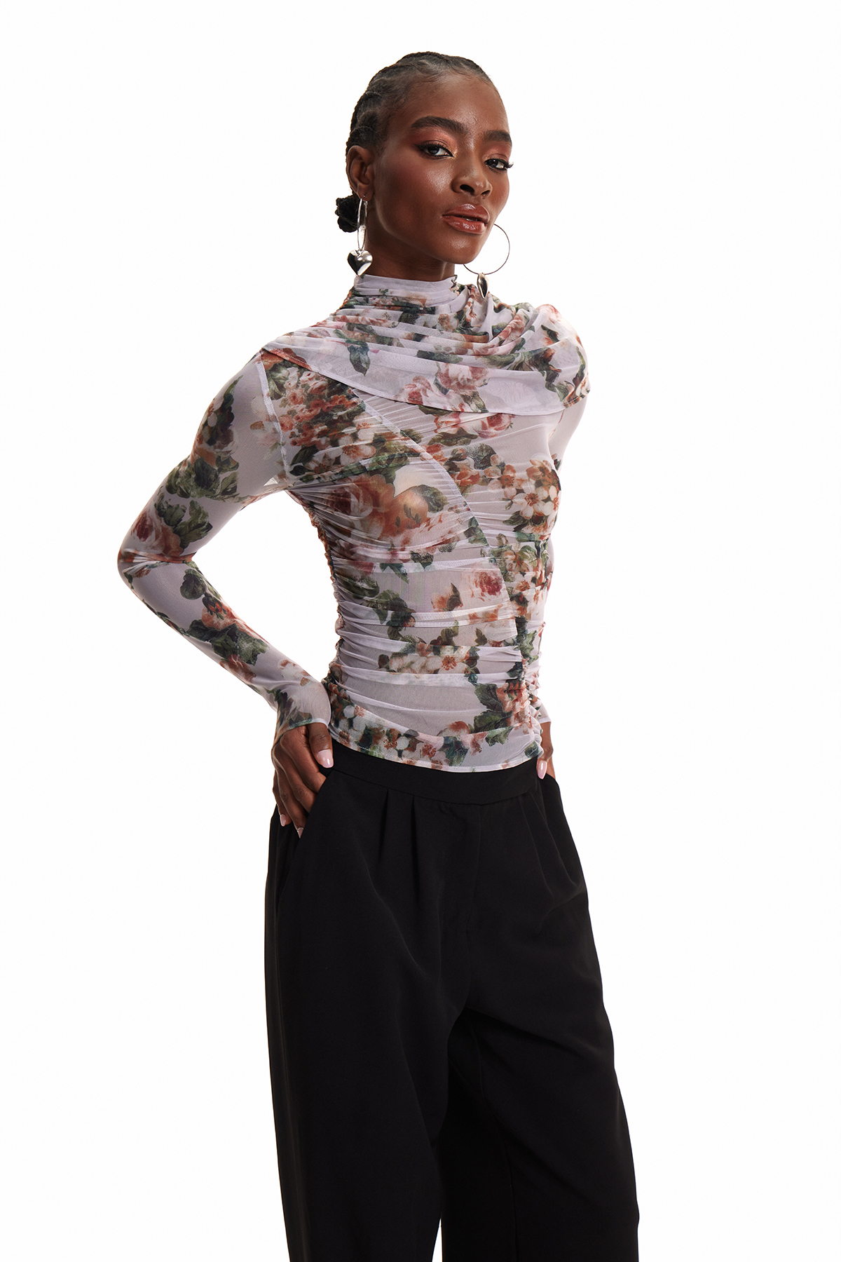 Emrah Drawstring Floral Top