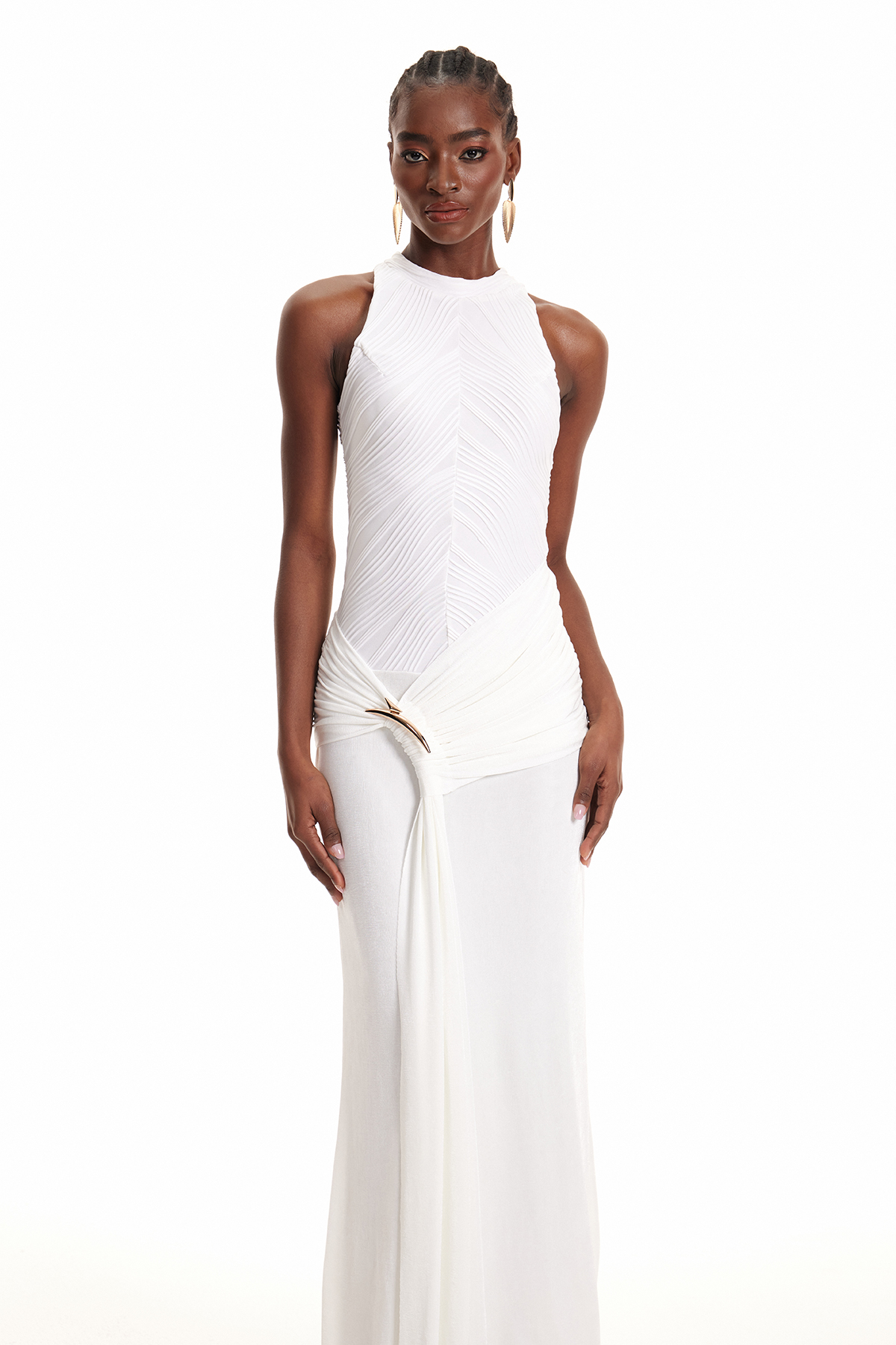 Emygdius Tank Top Ruch Maxi Dress