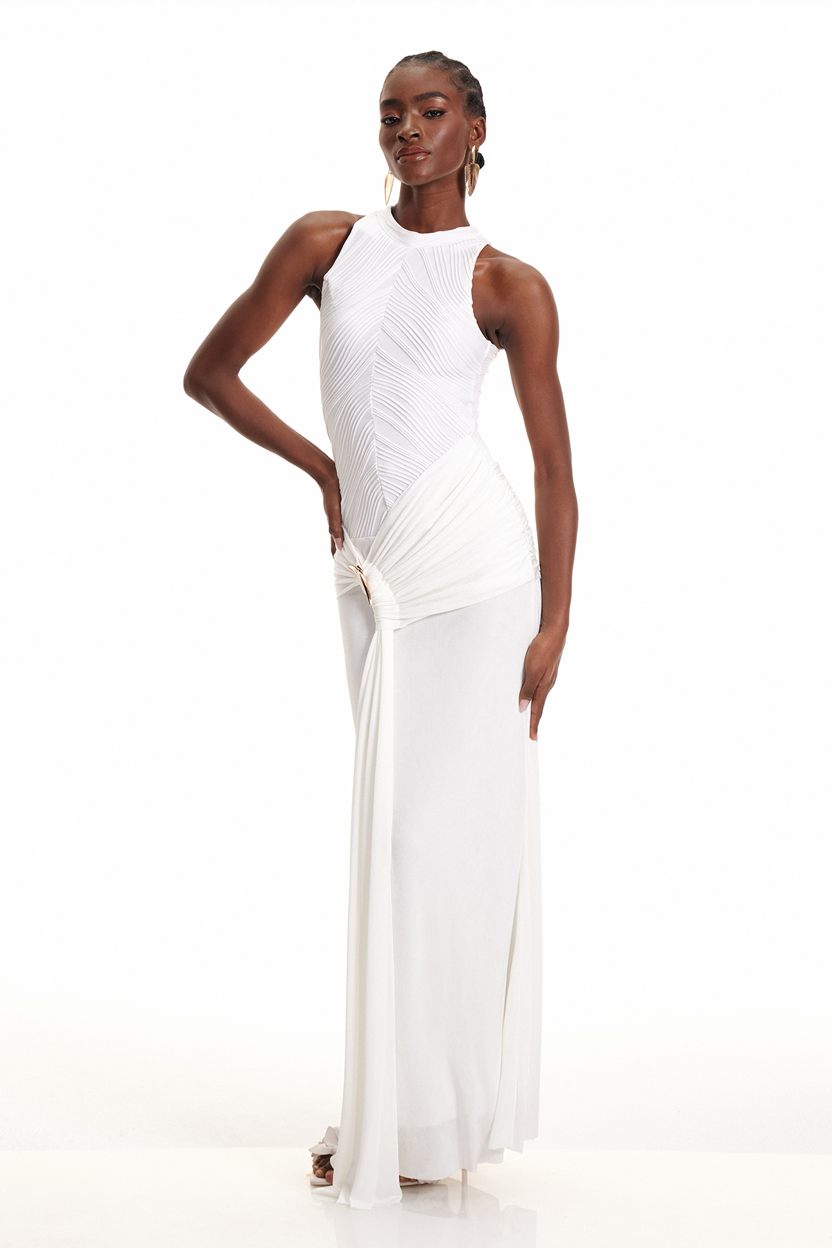 Emygdius Tank Top Ruch Maxi Dress