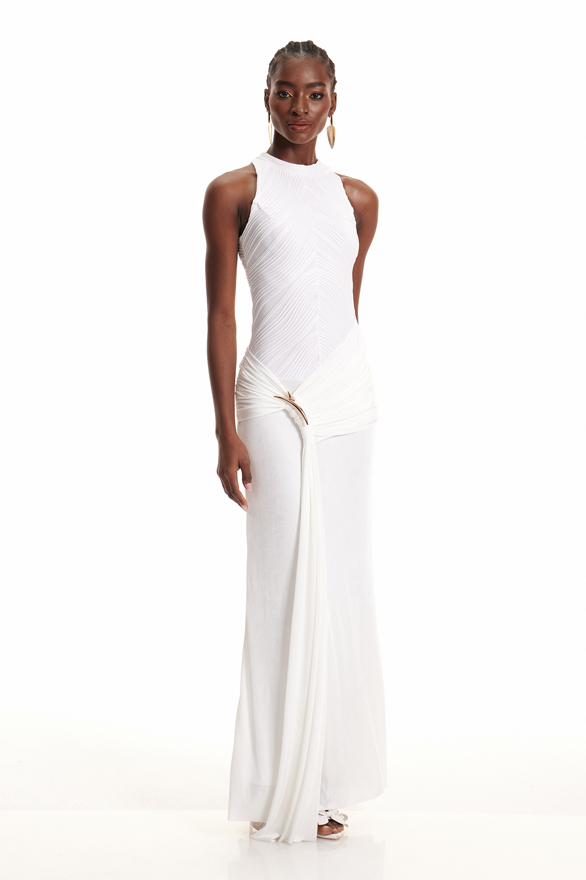 Emygdius Tank Top Ruch Maxi Dress
