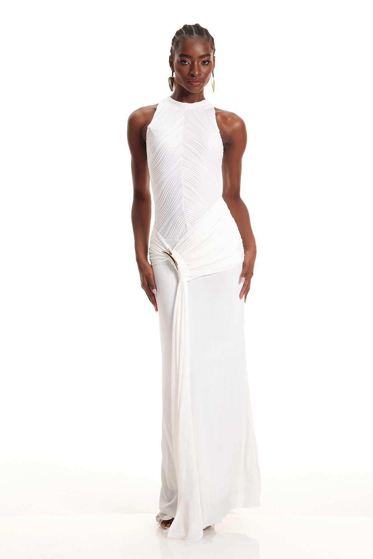 Emygdius Tank Top Ruch Maxi Dress