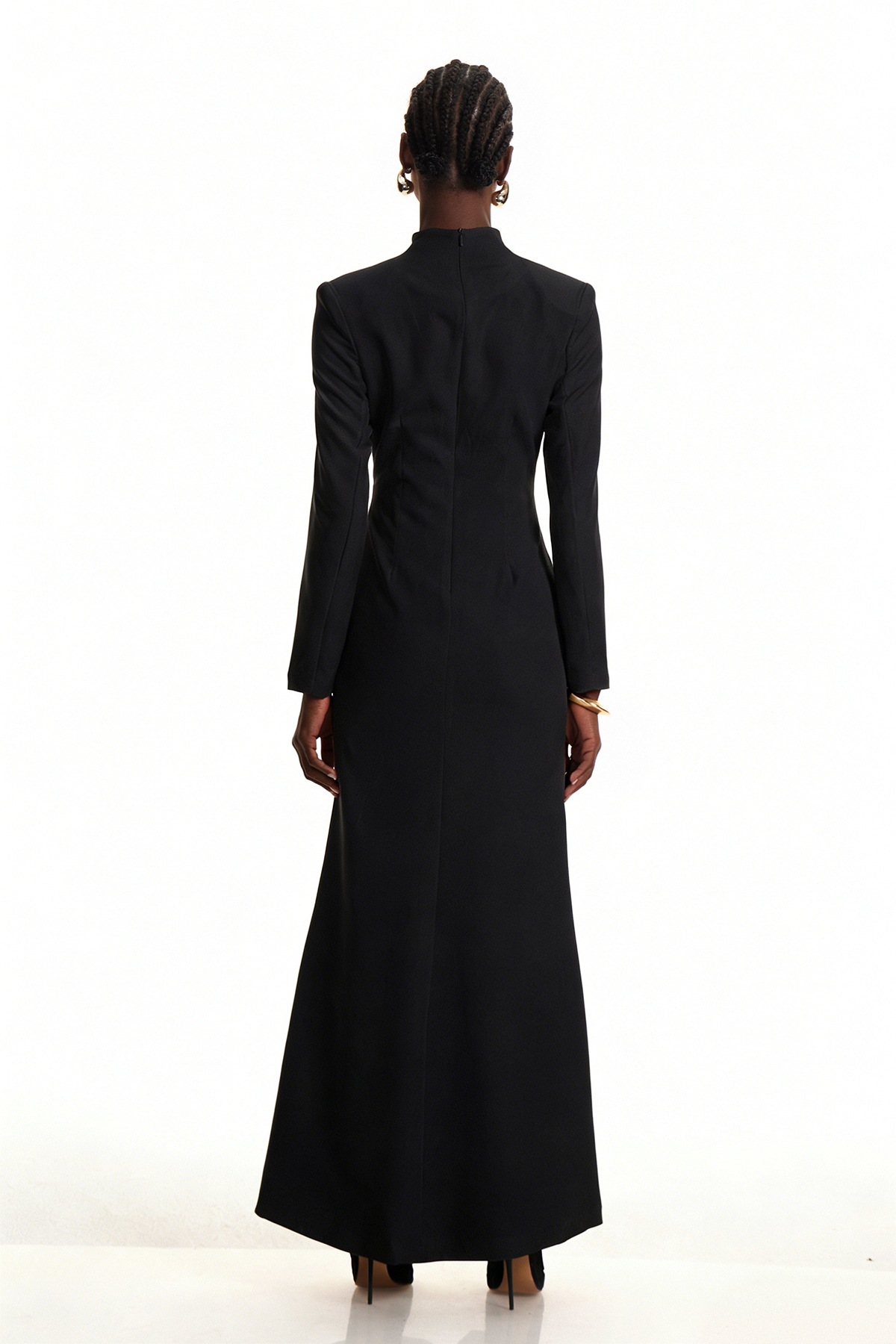 Emyr Single Breasted Maxi Dress In Black