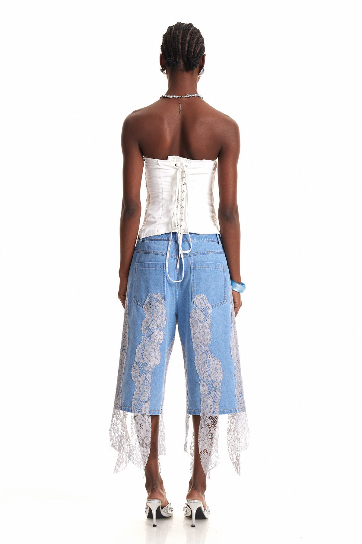 Enas Lace Deconstruct Bermuda Shorts