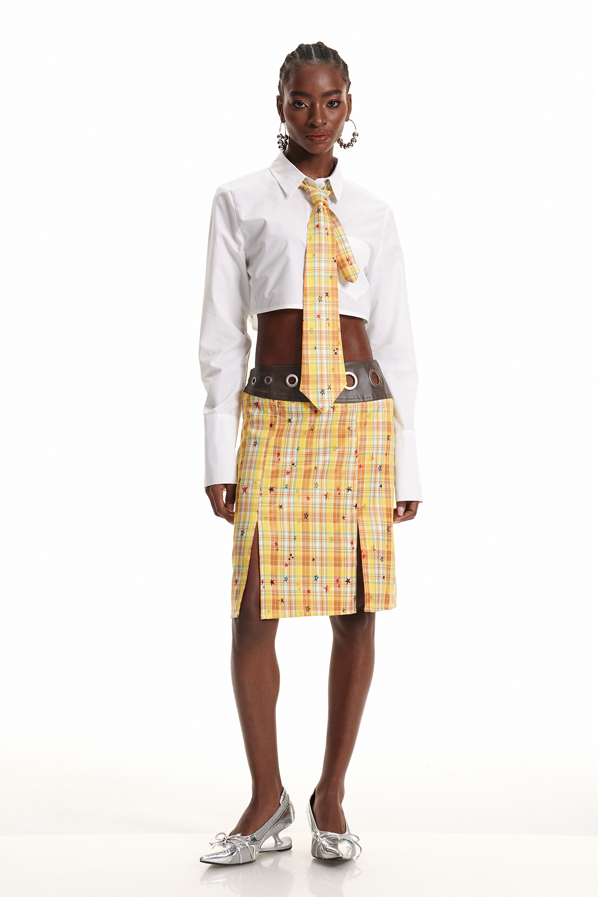 Encarnita Eyelet Grid Skirt Set