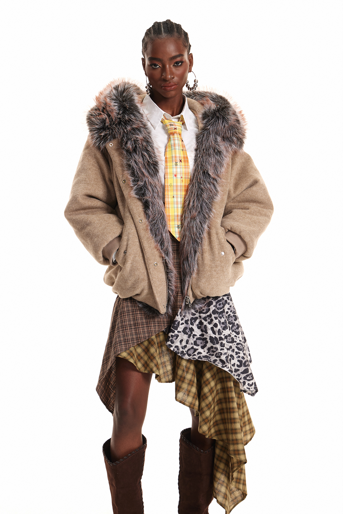 Endang Faux Fur Wool Jacket