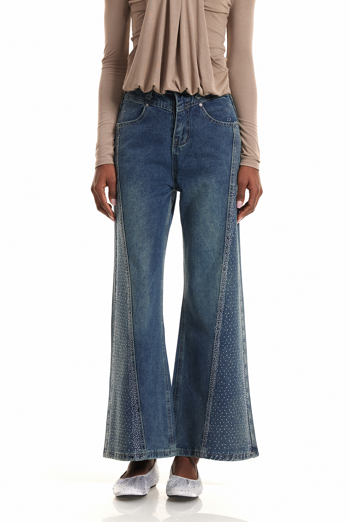 Endika Rhinestone Bootcut Jeans