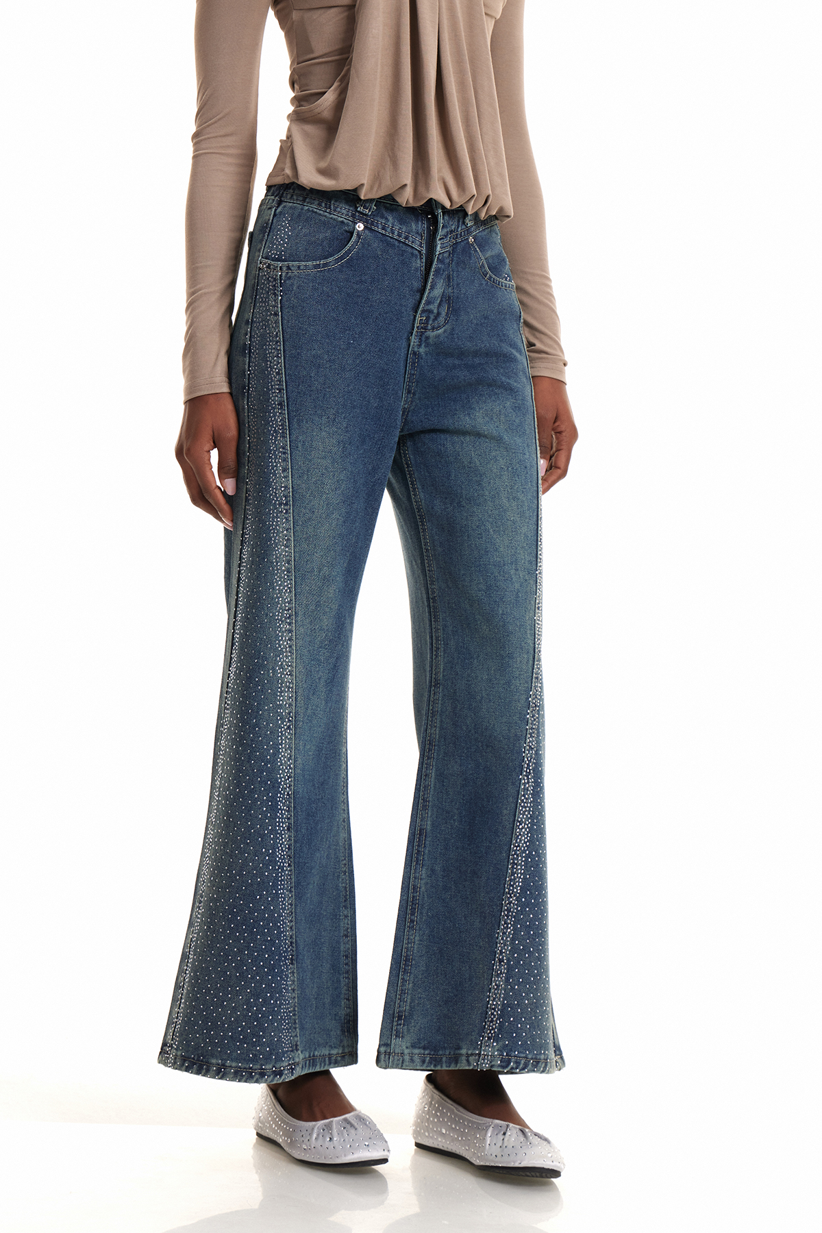 Endika Rhinestone Bootcut Jeans