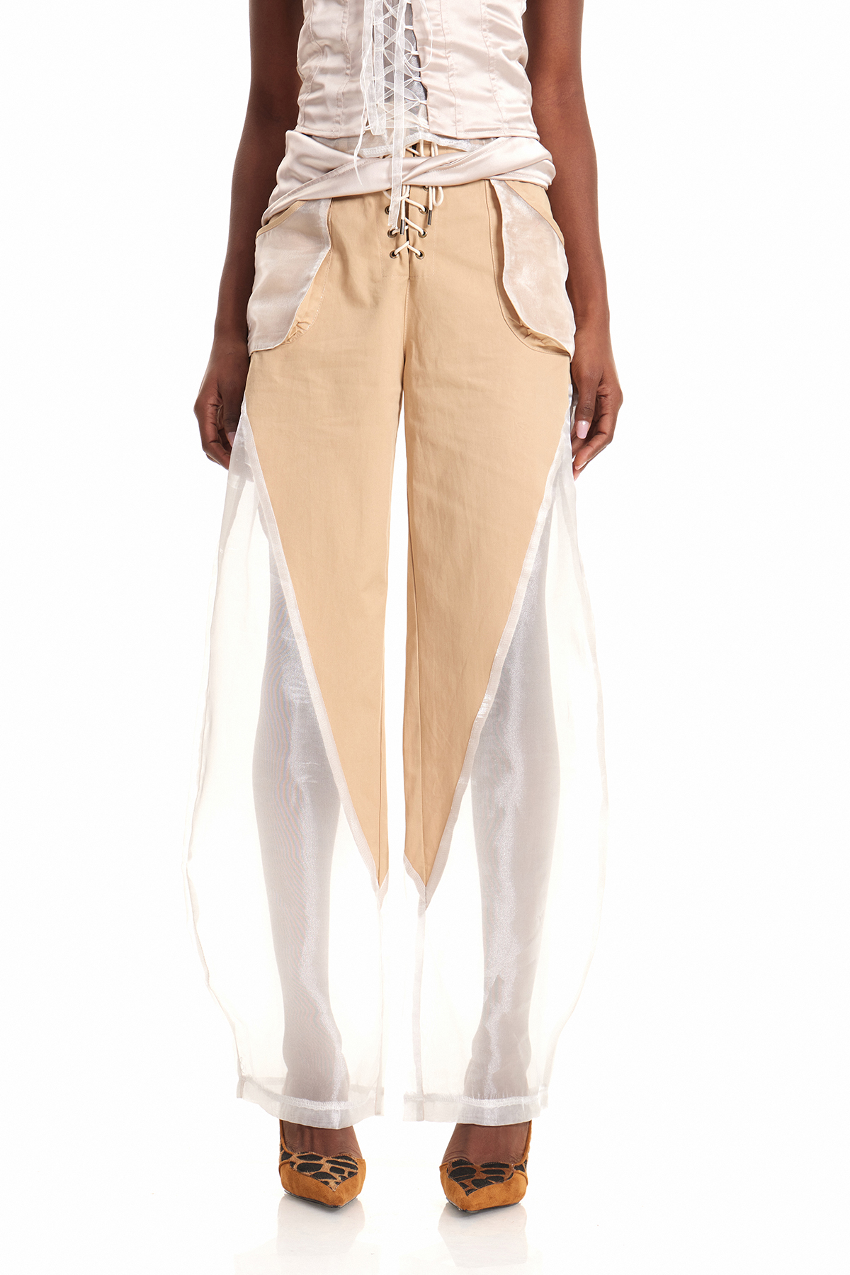 Endymion Lace Up Mesh Pants