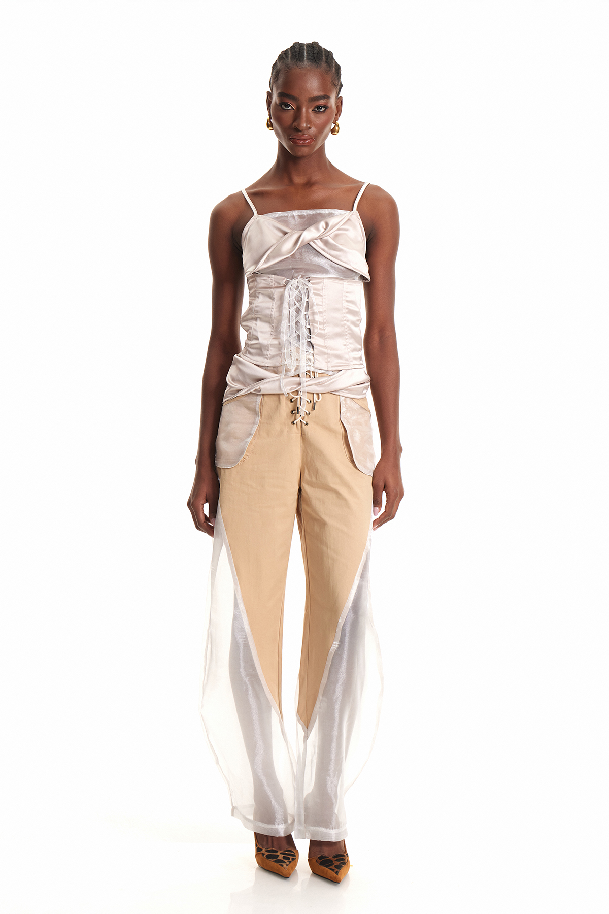 Endymion Lace Up Mesh Pants