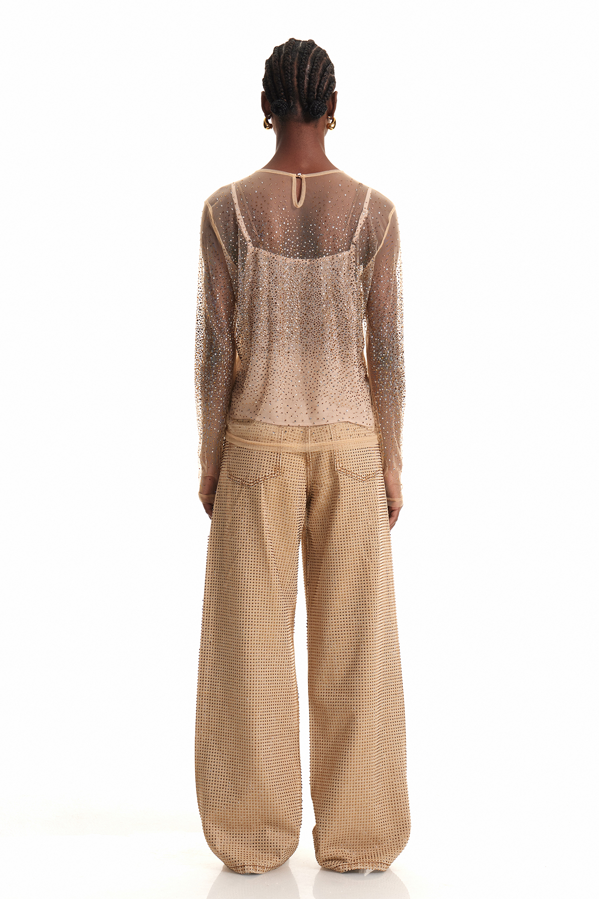 Enea Rhinestone Mesh Top