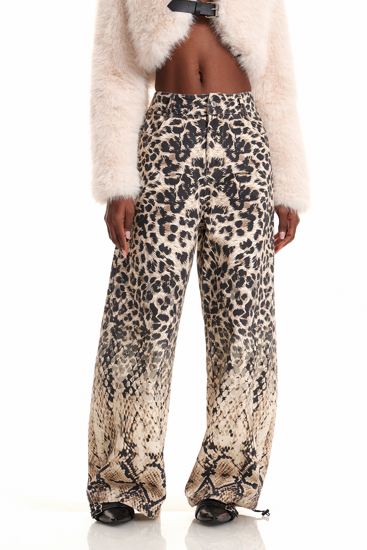 Eneida Leopard Python Pattern Jeans