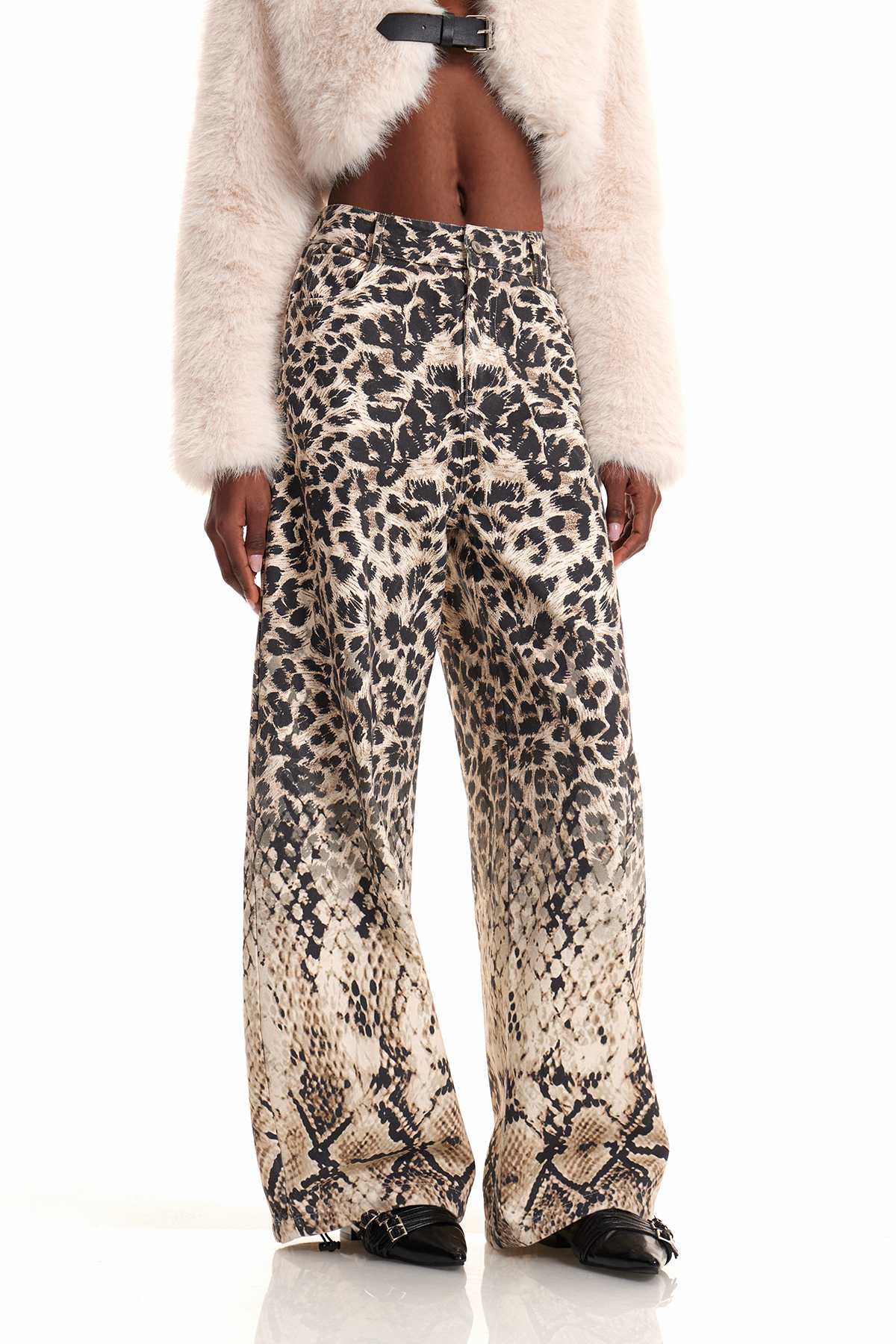 Eneida Leopard Python Pattern Jeans