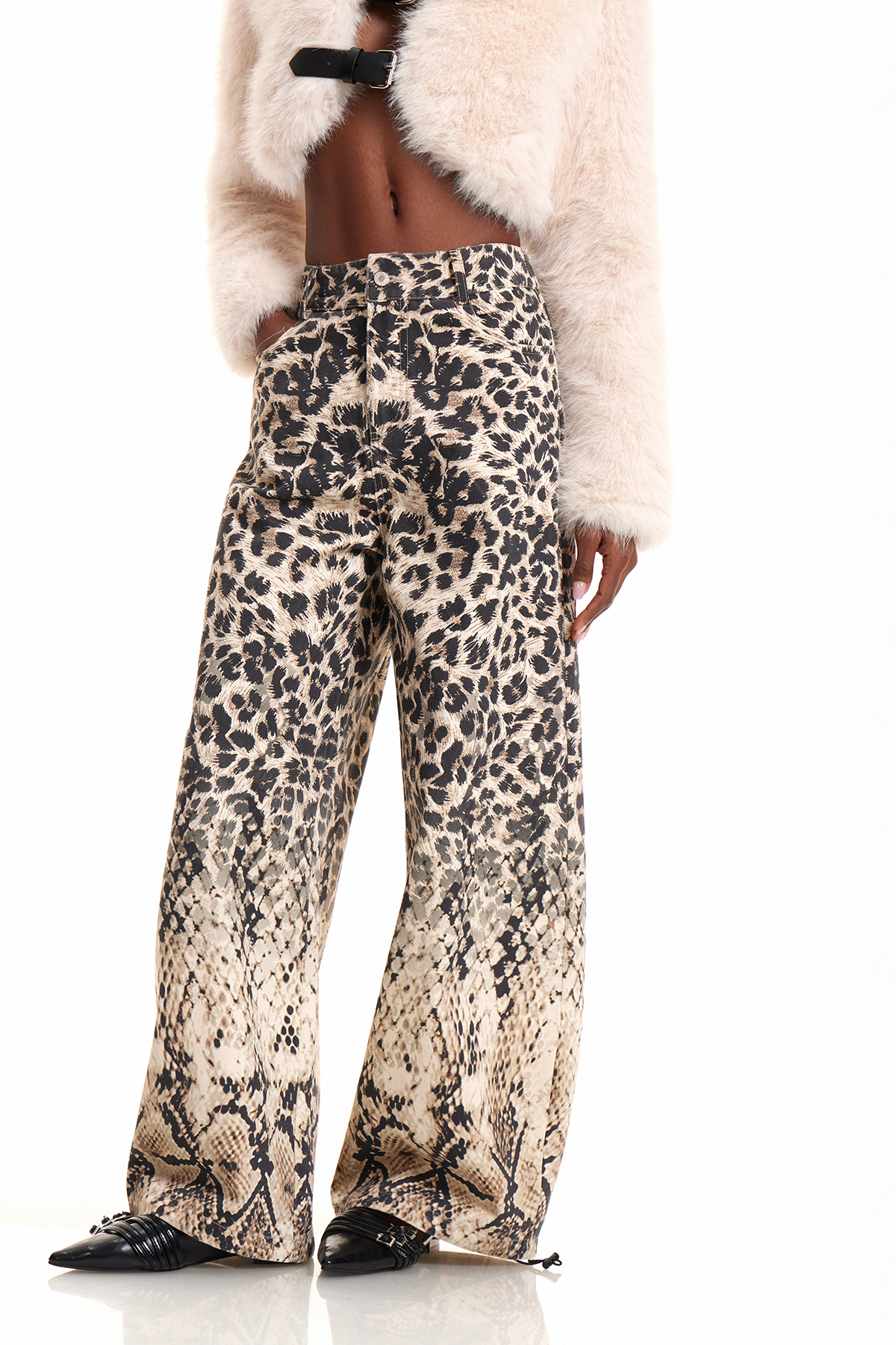 Eneida Leopard Python Pattern Jeans