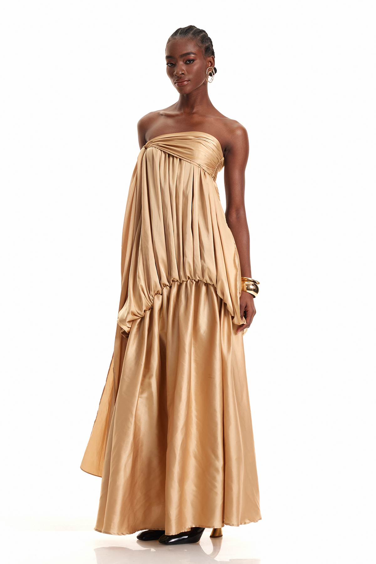 Engel Fringe Draped Maxi Dress