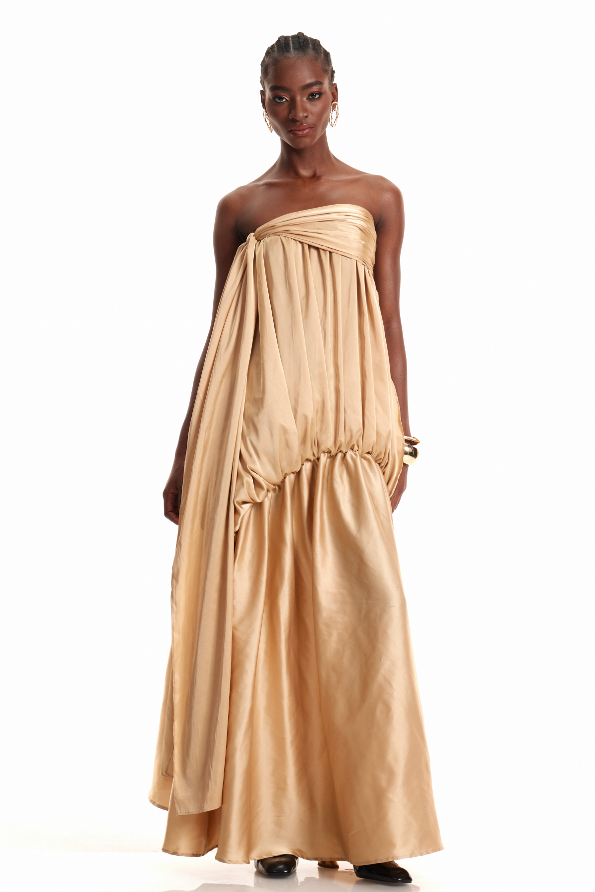 Engel Fringe Draped Maxi Dress
