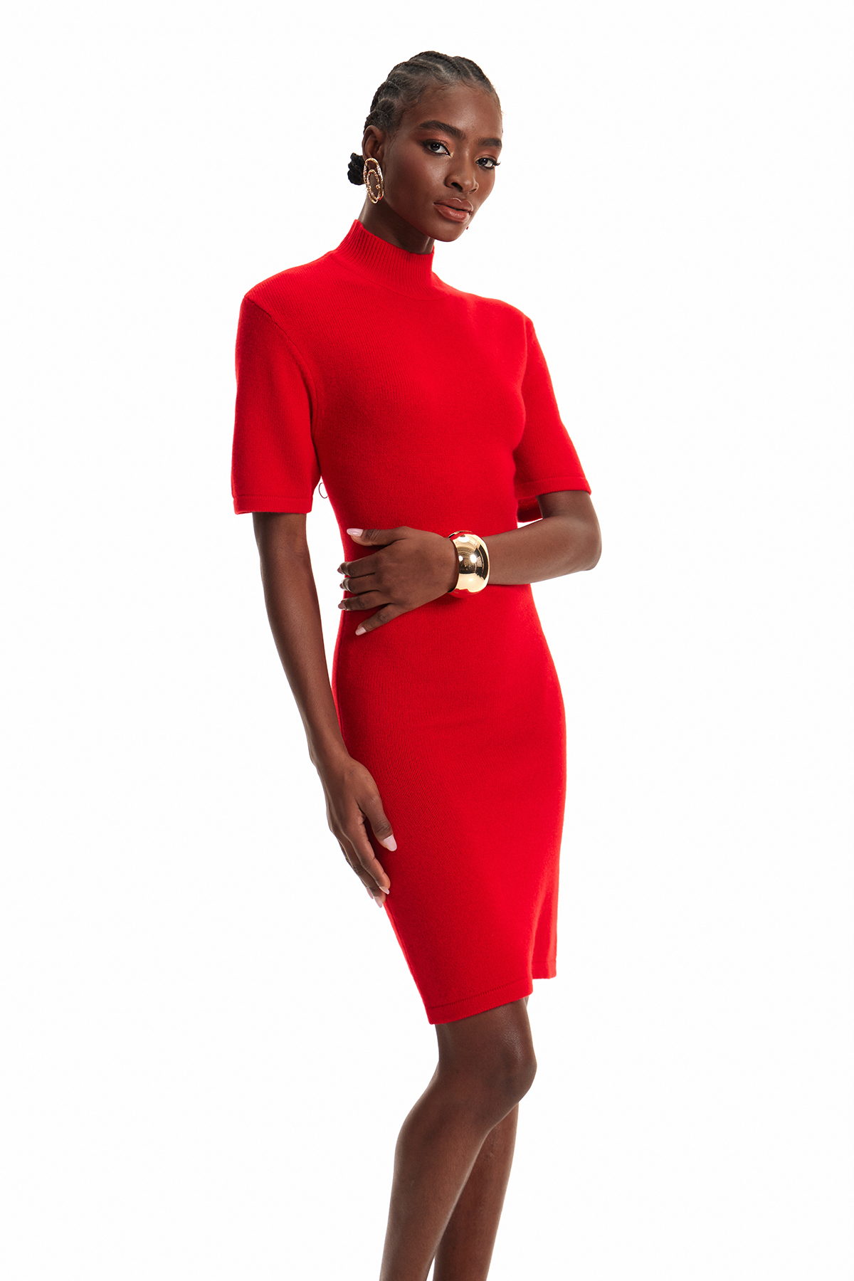 Engelbert High Neck Bodycon Mini Dress