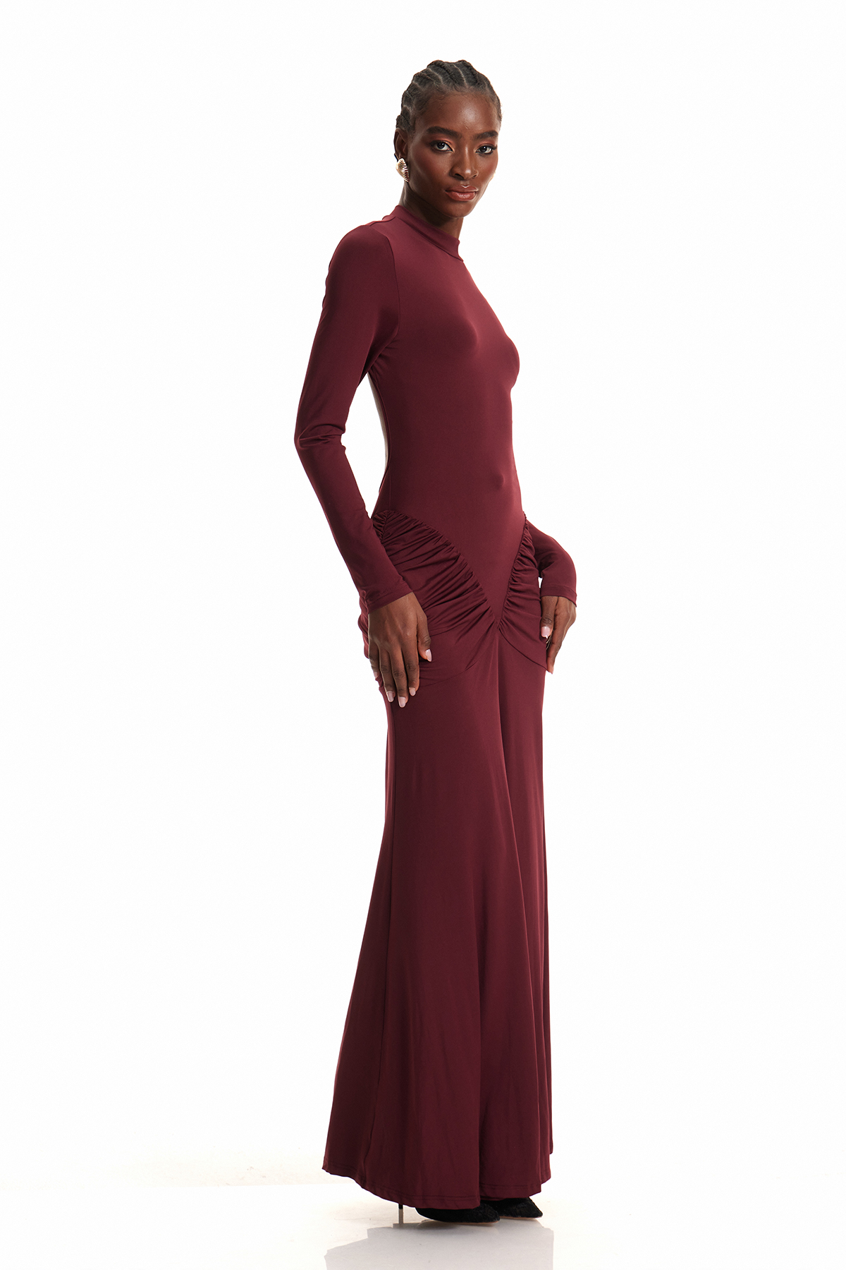 Engilram Draped Waist Maxi Dress