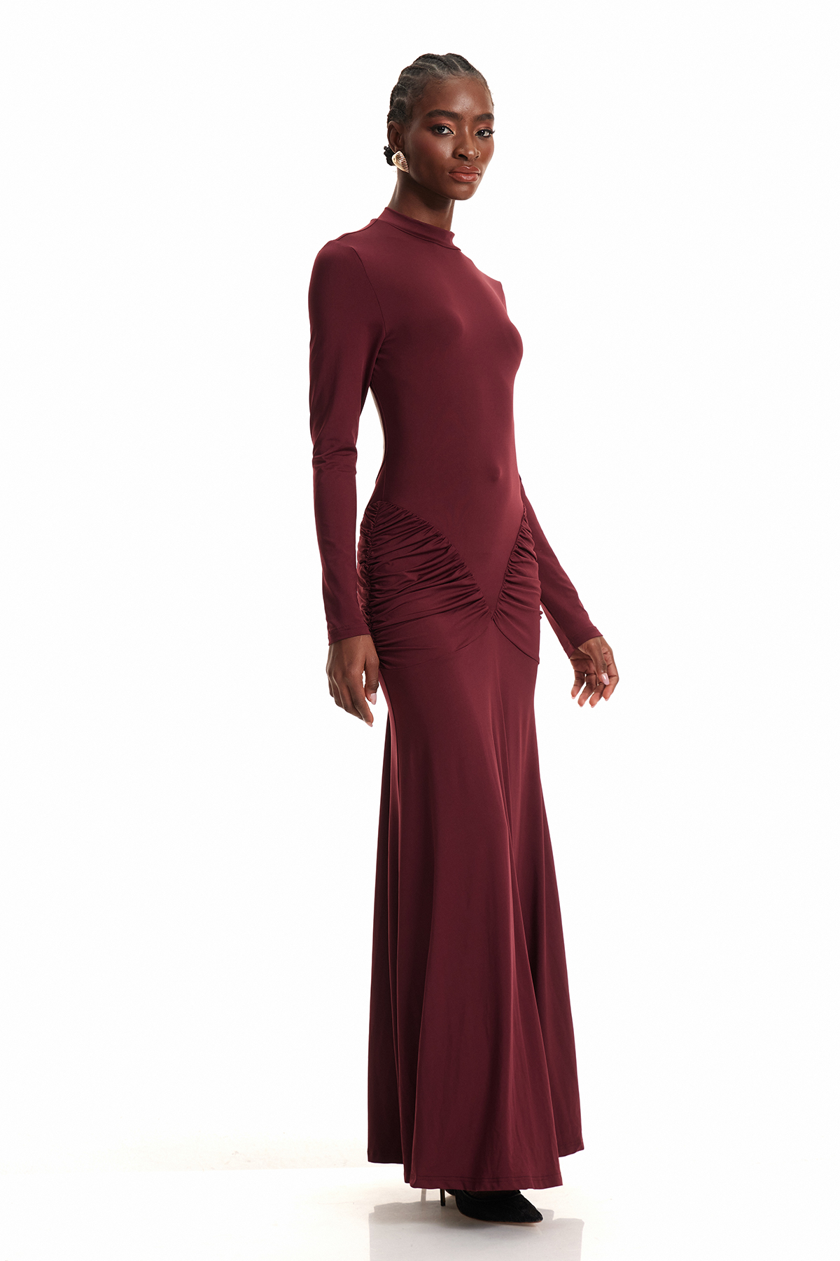 Engilram Draped Waist Maxi Dress