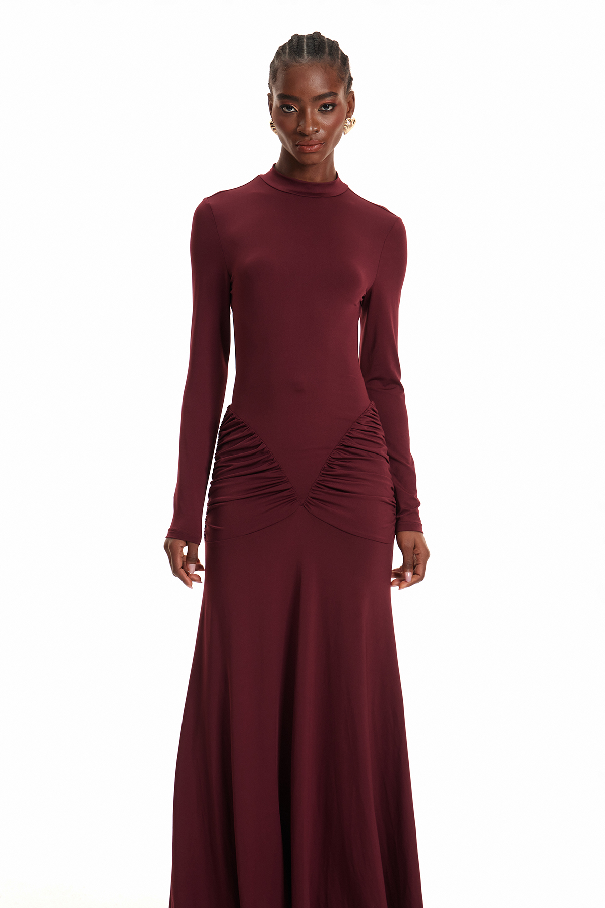 Engilram Draped Waist Maxi Dress