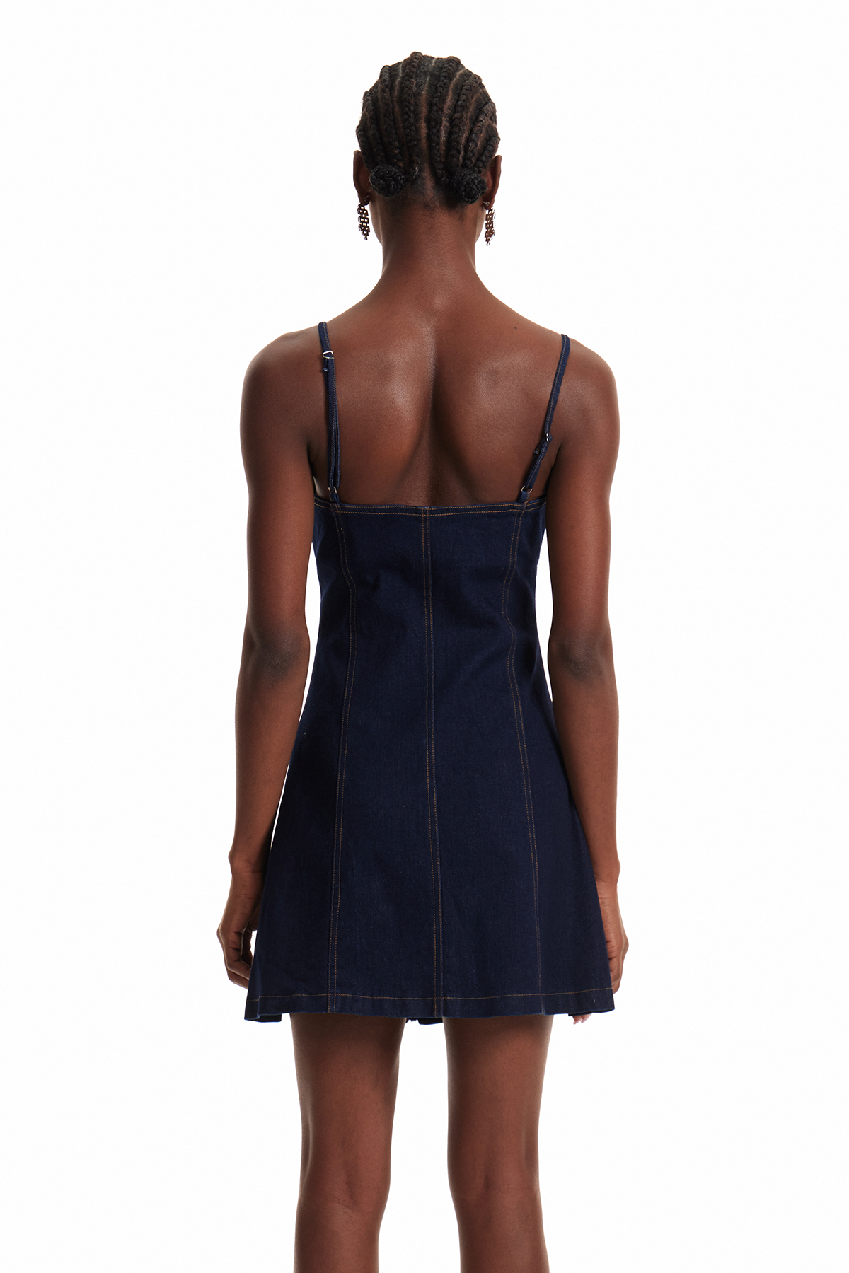 Engin Lace Up Denim Mini Dress