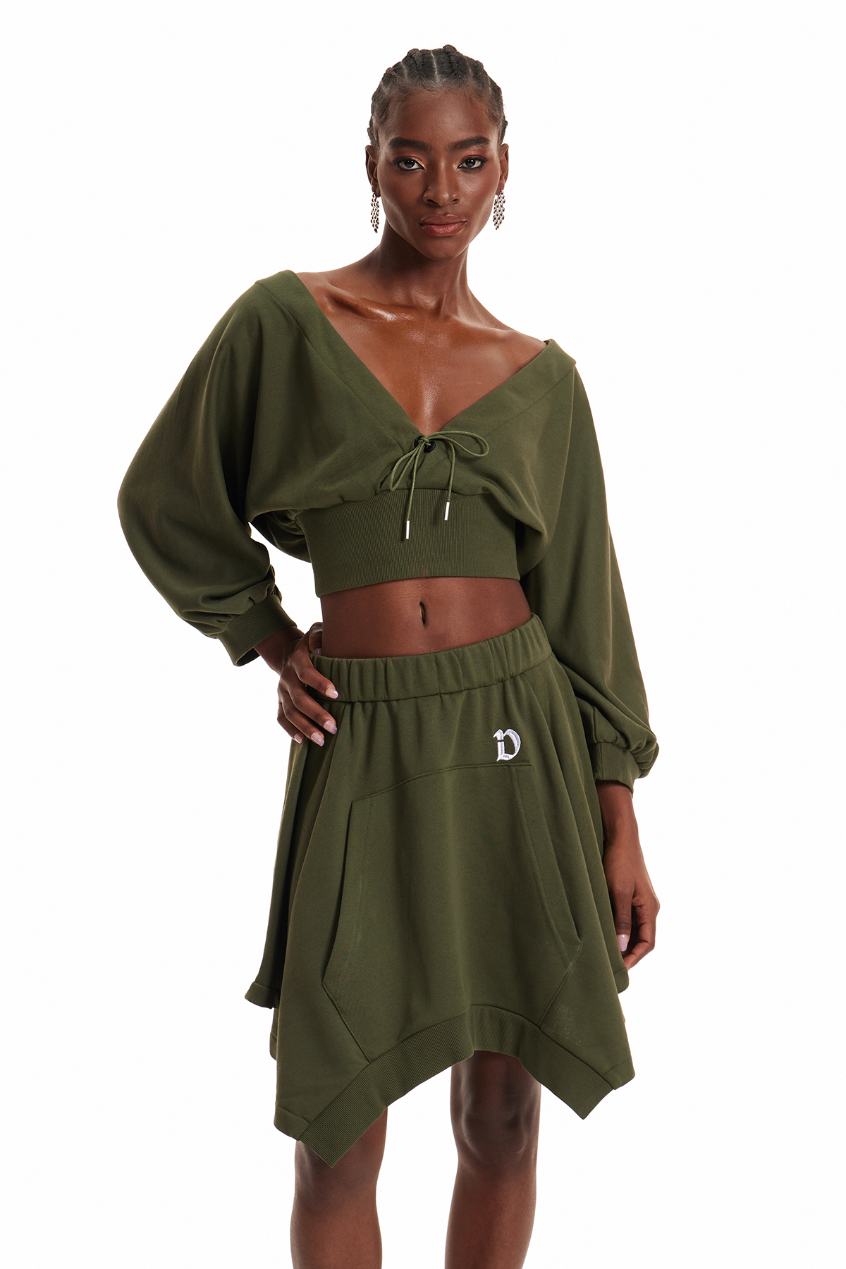 Engla Deconstruct Balloon Sleeve Skirt Set