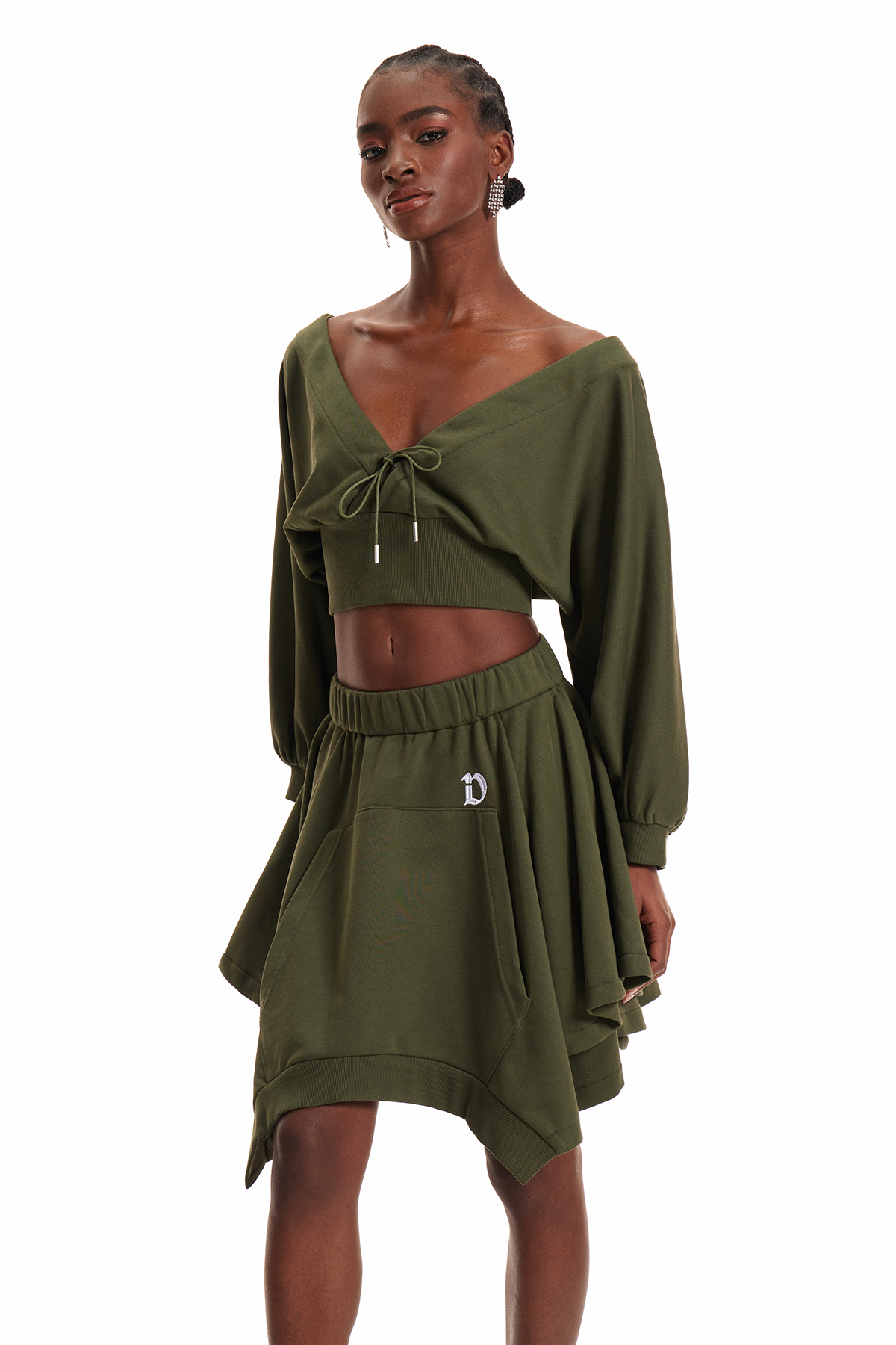 Engla Deconstruct Balloon Sleeve Skirt Set