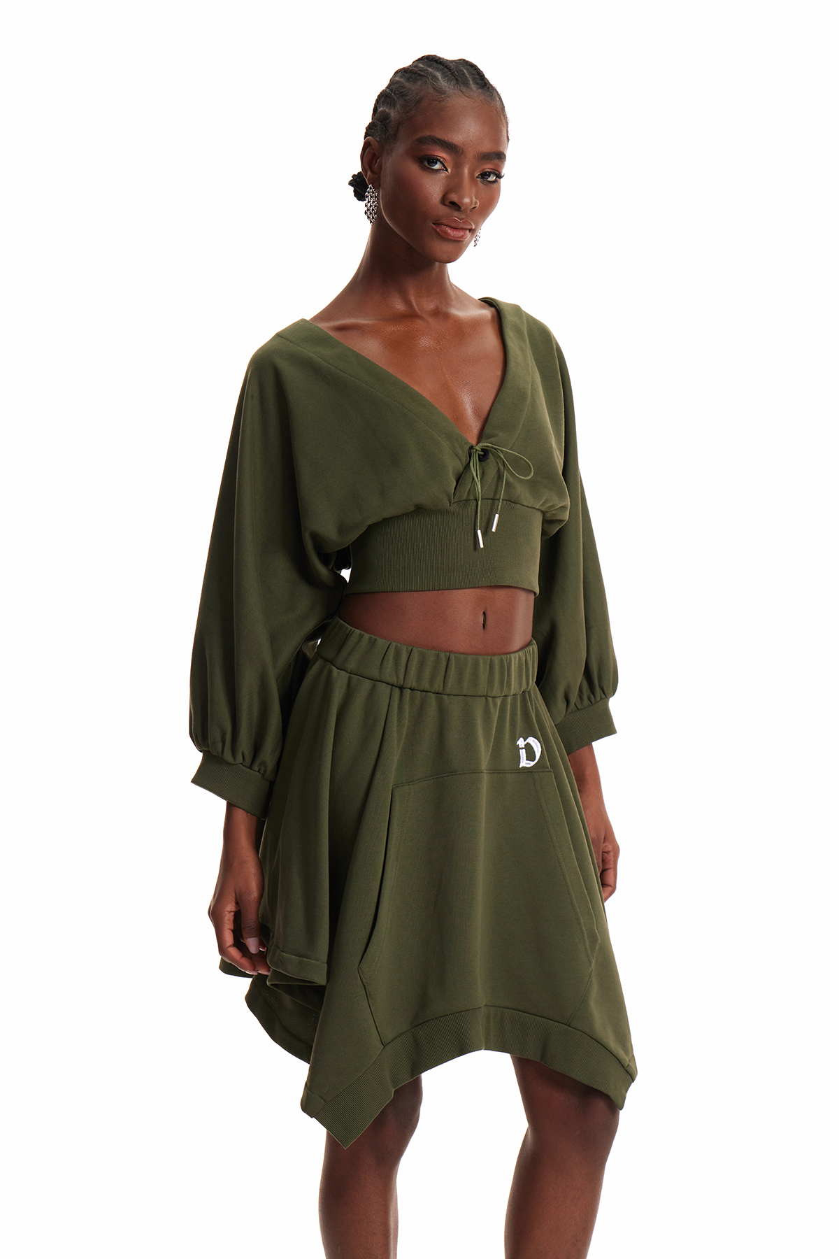 Engla Deconstruct Balloon Sleeve Skirt Set