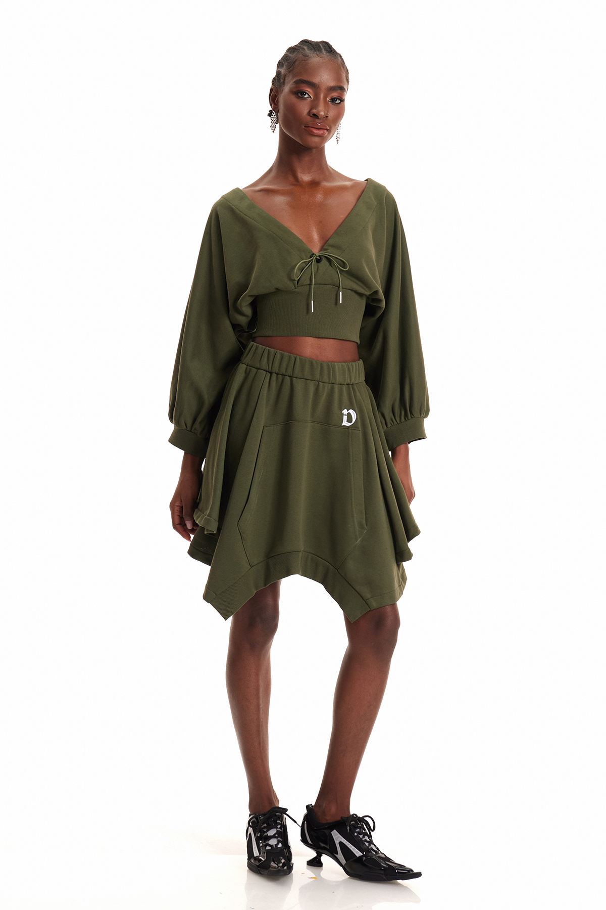 Engla Deconstruct Balloon Sleeve Skirt Set