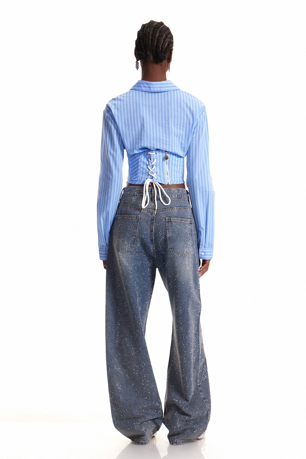 Eliam Rhinestone Jeans In Blue