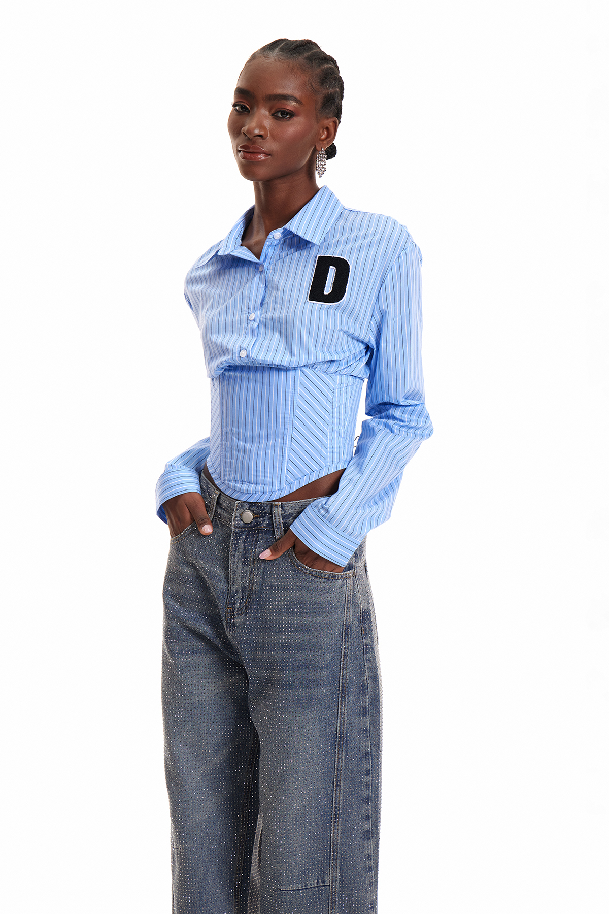 Engracia Stripe Corset Shirt