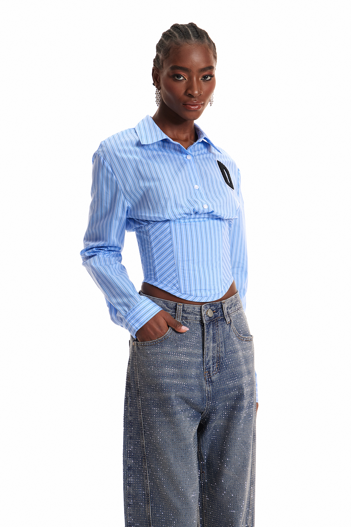 Engracia Stripe Corset Shirt