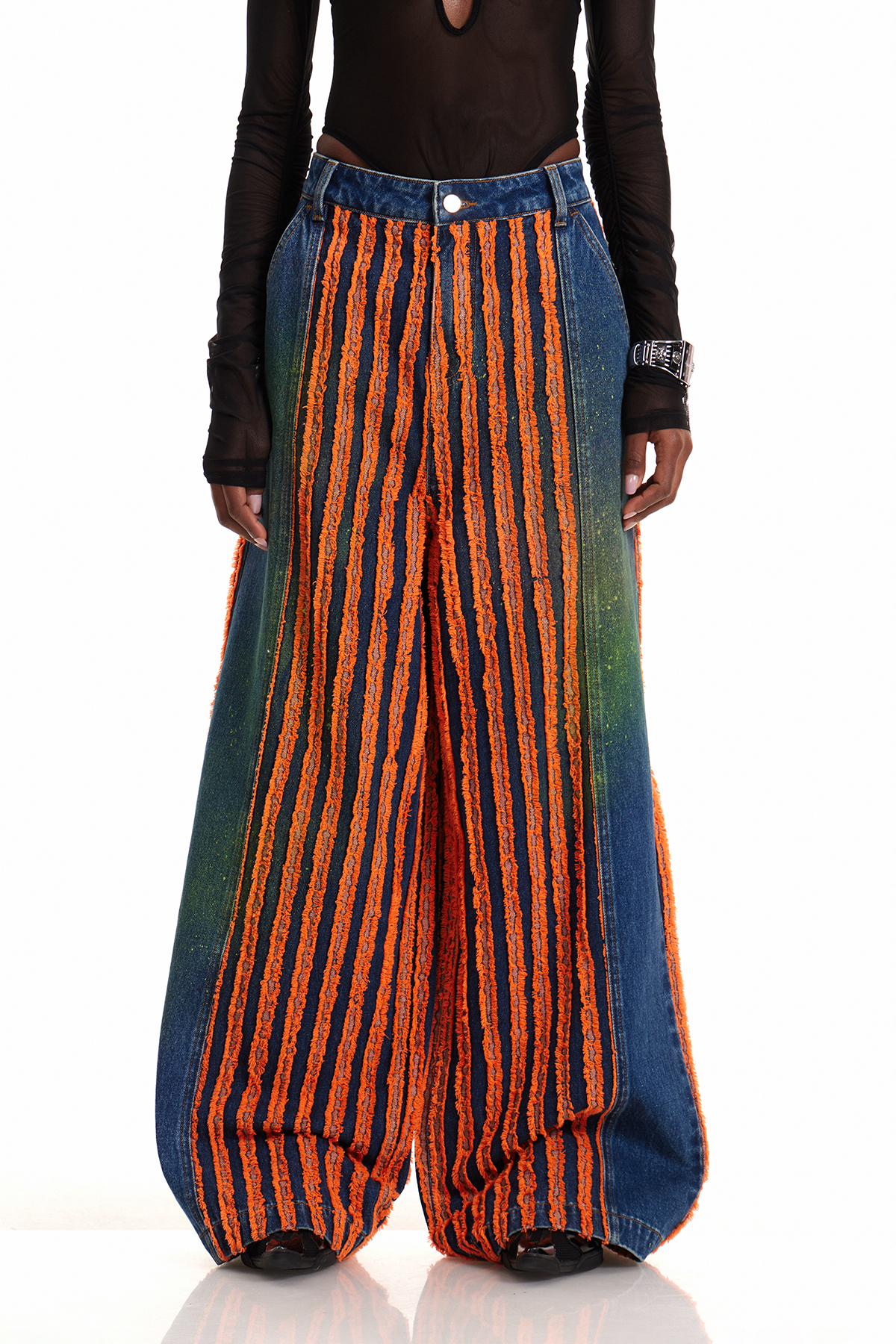 Enheduanna Stripe Fringe Jeans