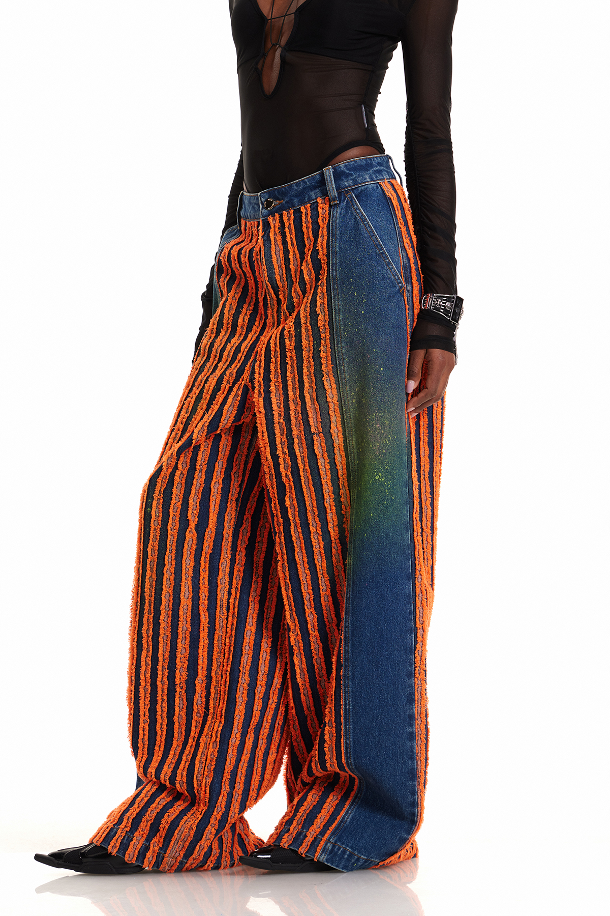 Enheduanna Stripe Fringe Jeans
