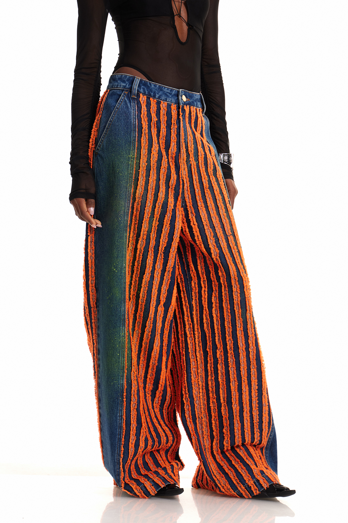 Enheduanna Stripe Fringe Jeans