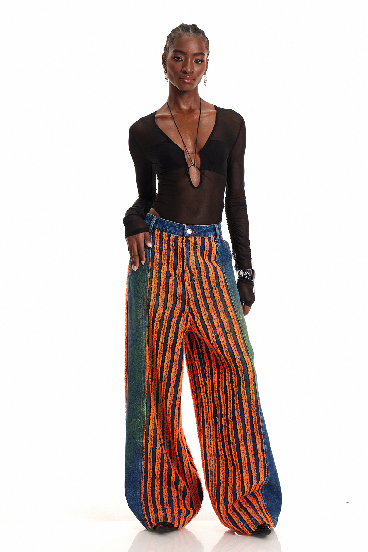 Enheduanna Stripe Fringe Jeans