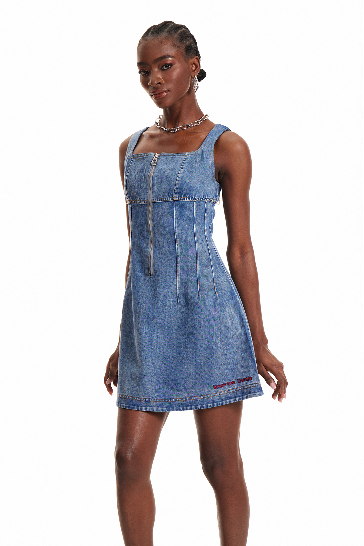Enid Sleeveless Denim Mini Dress