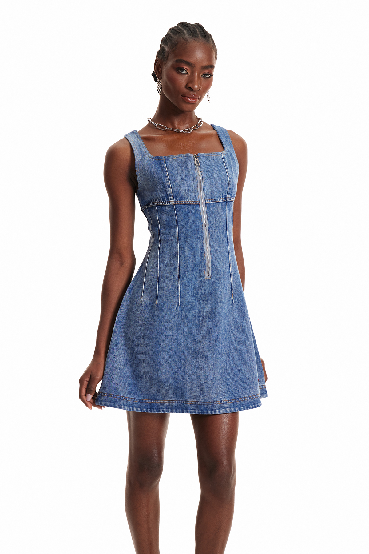 Enid Sleeveless Denim Mini Dress