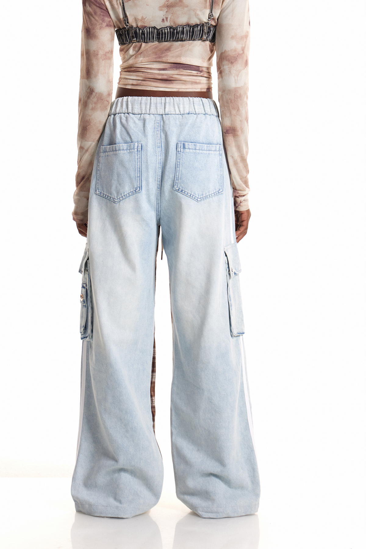 Enise Grid Cargo Jeans